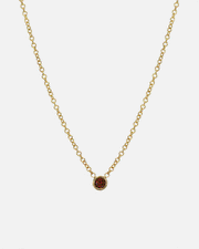 14k Gold Bezel Birthstone Necklace