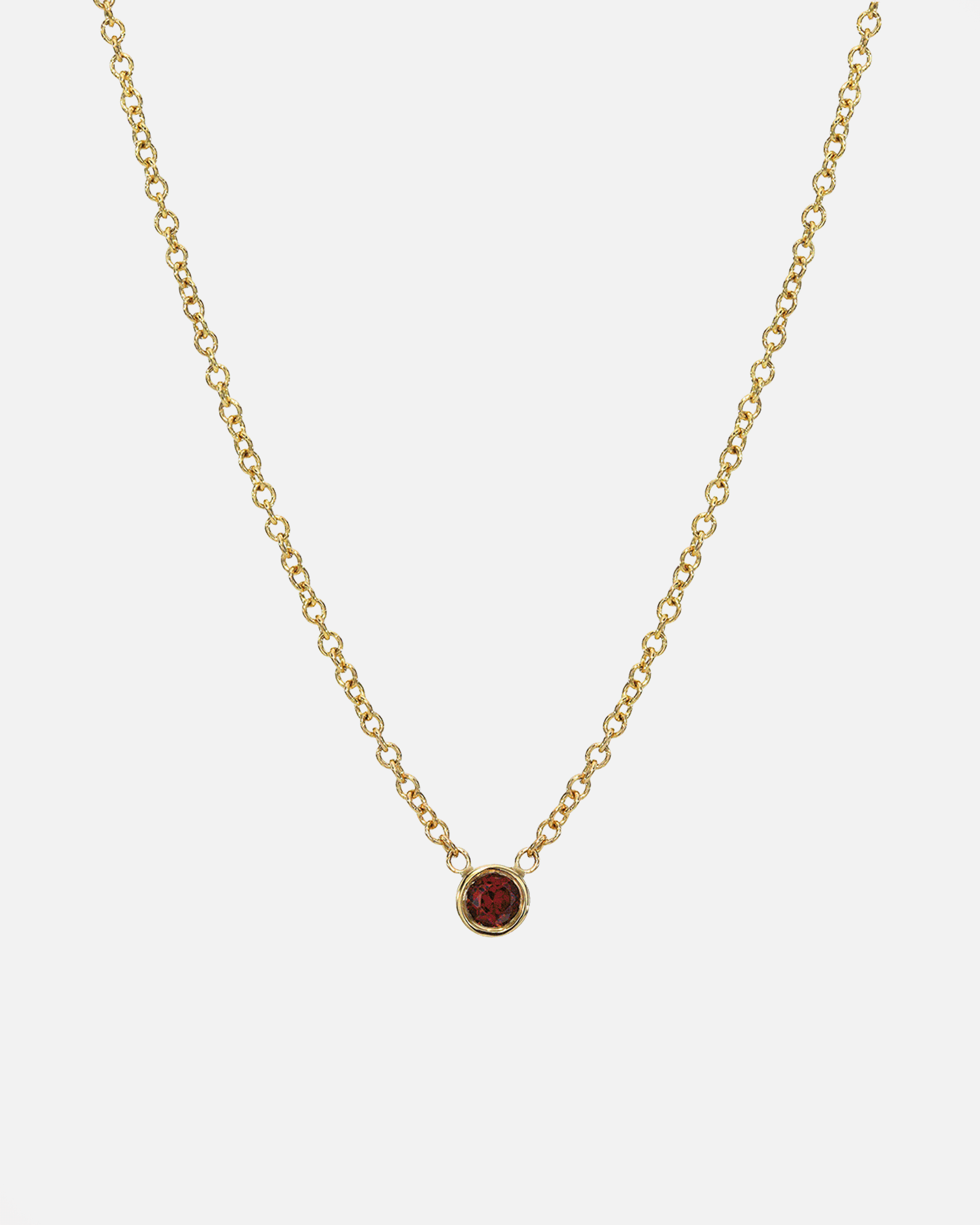 14k Gold Bezel Birthstone Necklace