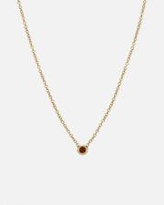 14k Gold Mini Bezel Birthstone Necklace