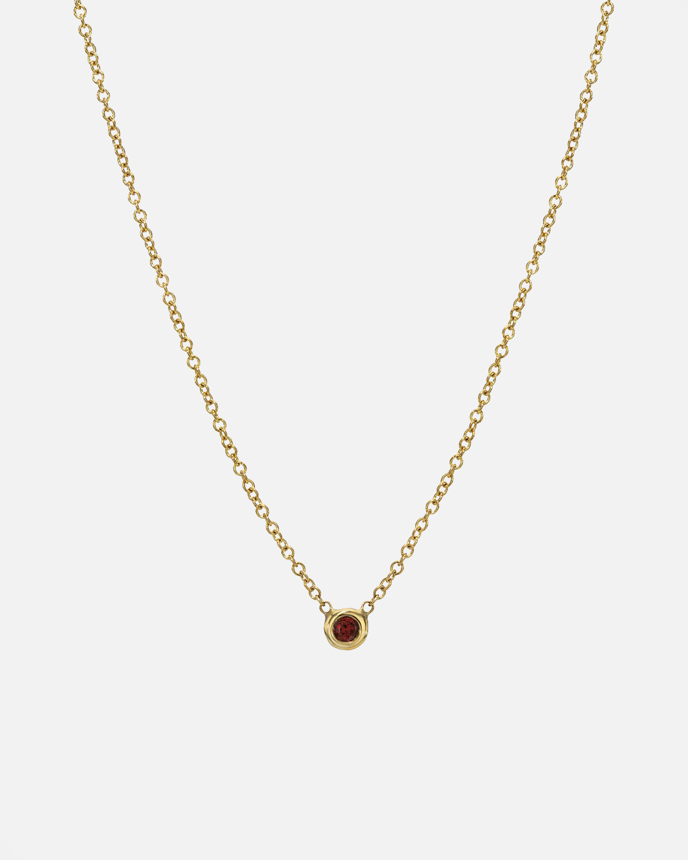 14k Gold Mini Bezel Birthstone Necklace