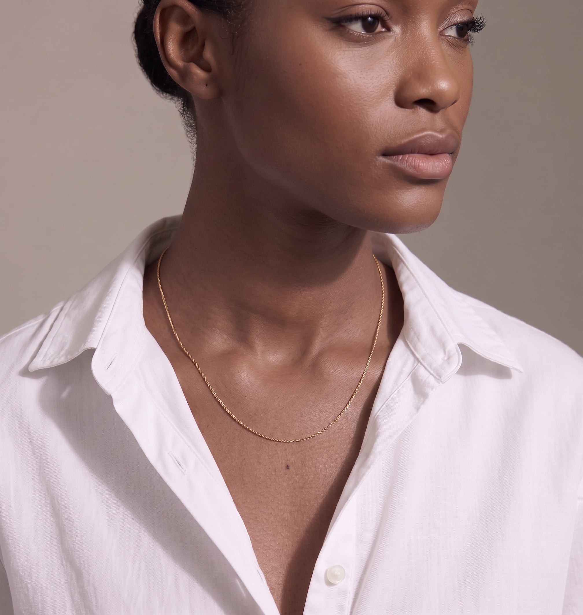 14k Gold Rope Chain Necklace