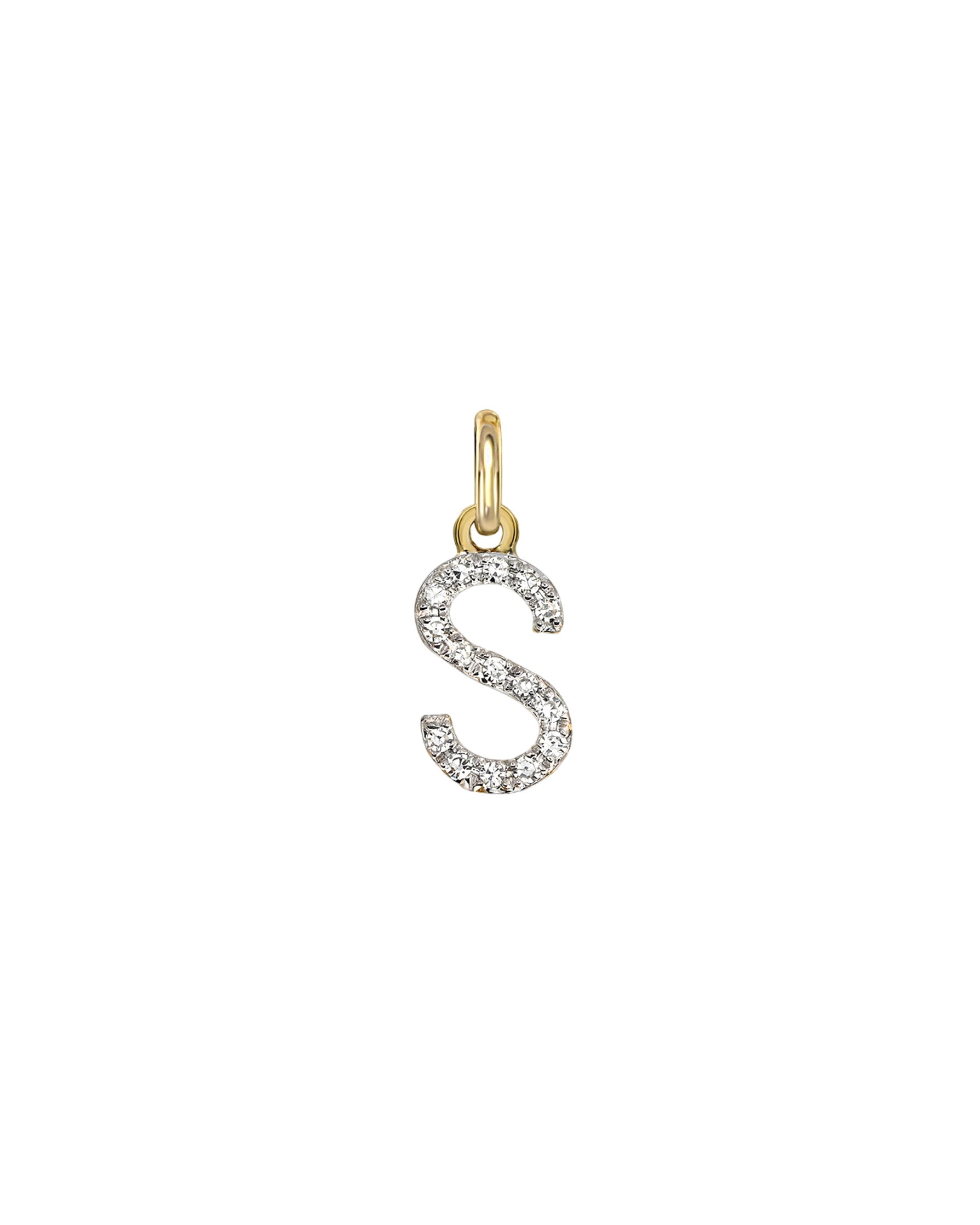 14k Diamond Initial Pendant