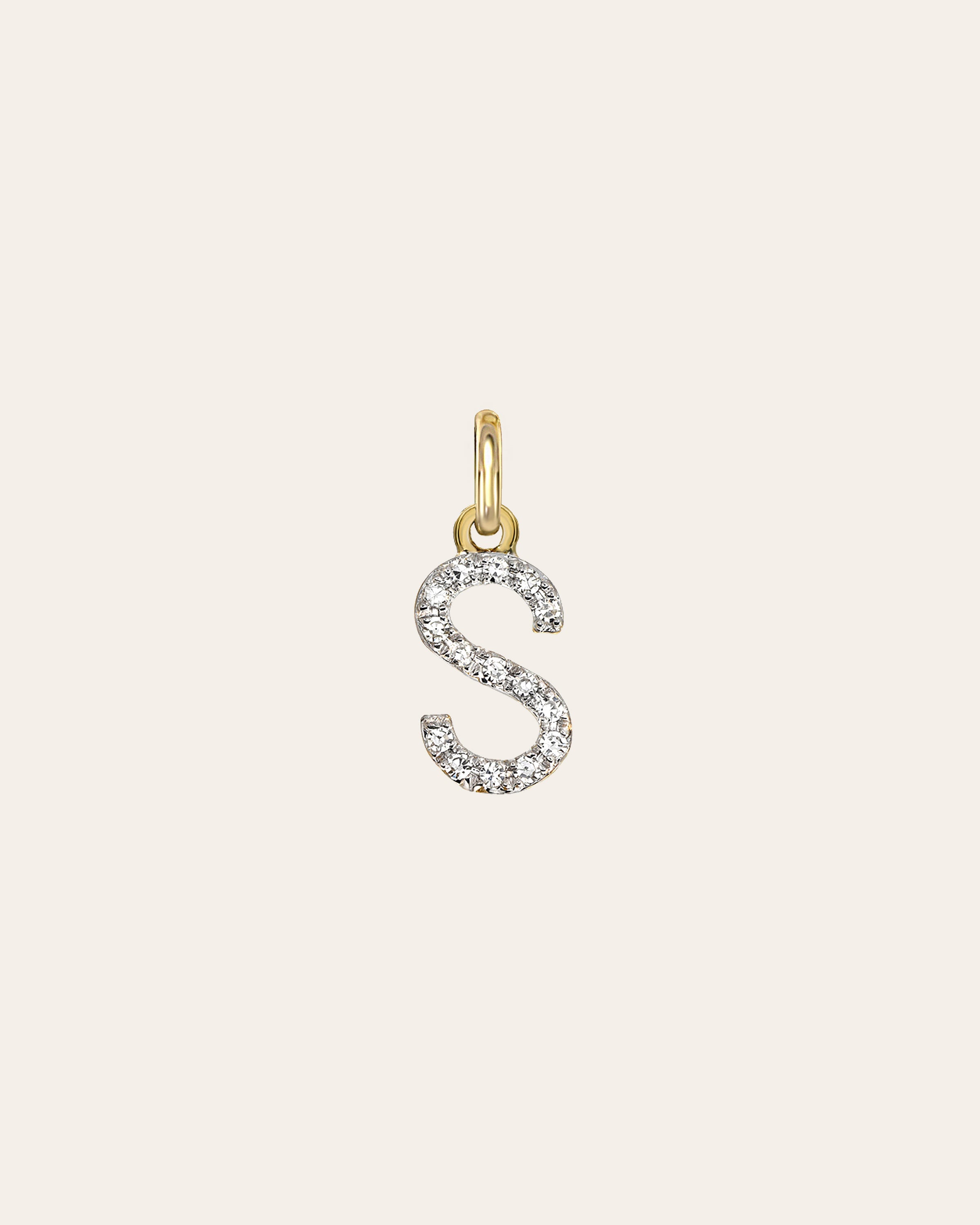 14k Diamond Initial Pendant