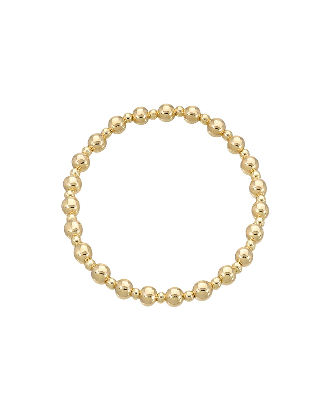 14k Gold 3mm And 5mm Bead Bracelet