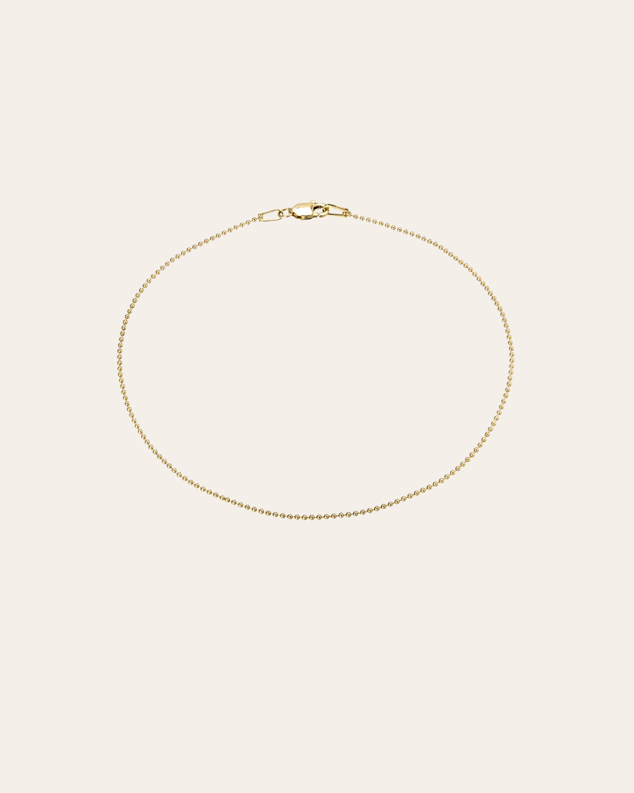 14k Gold Ball Chain Anklet