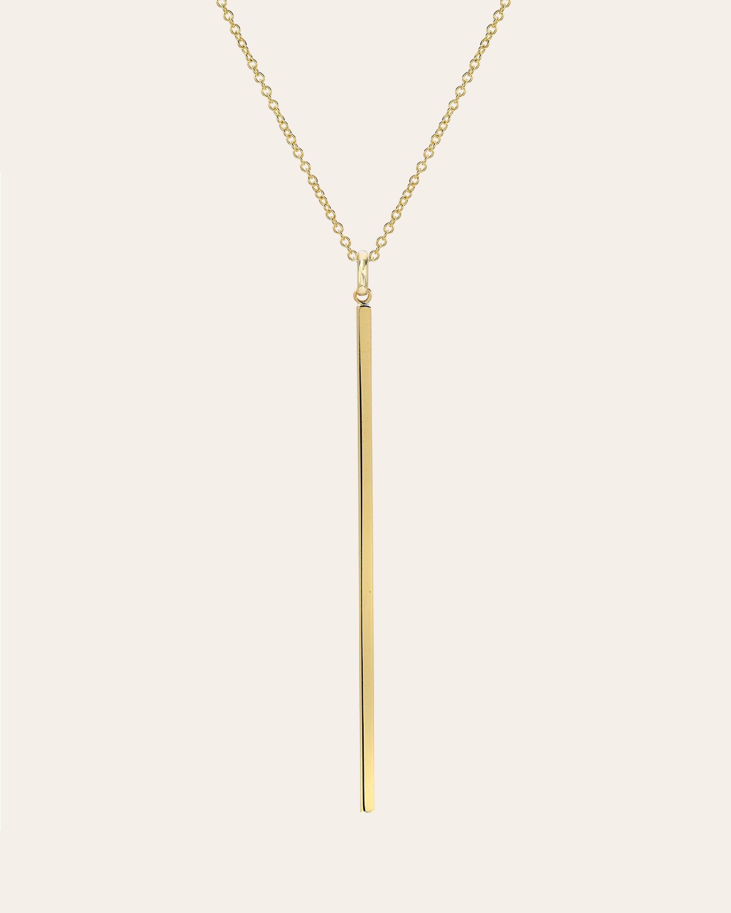 14k Gold Bar Necklace