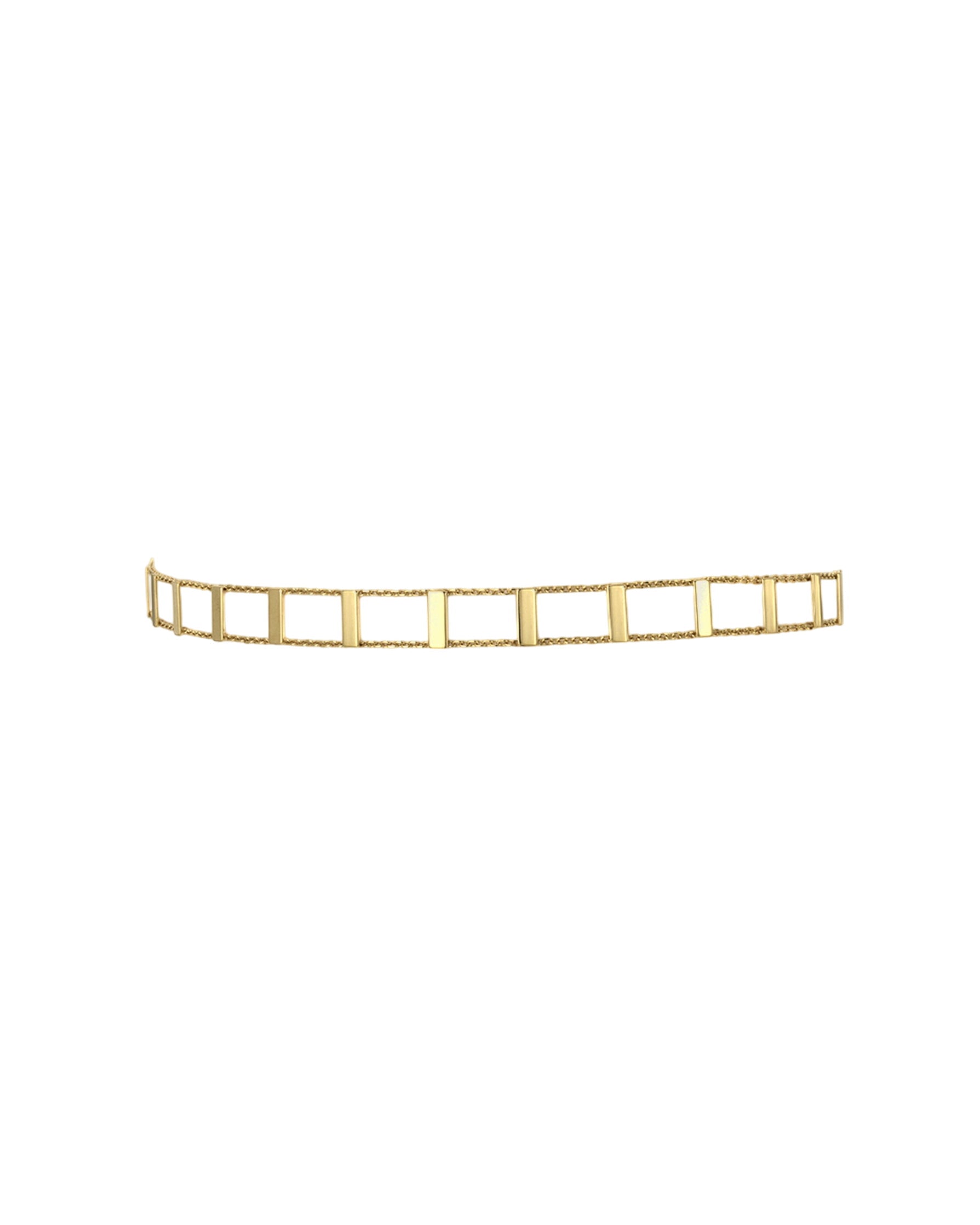 14k Gold Bar Segment Choker Necklace