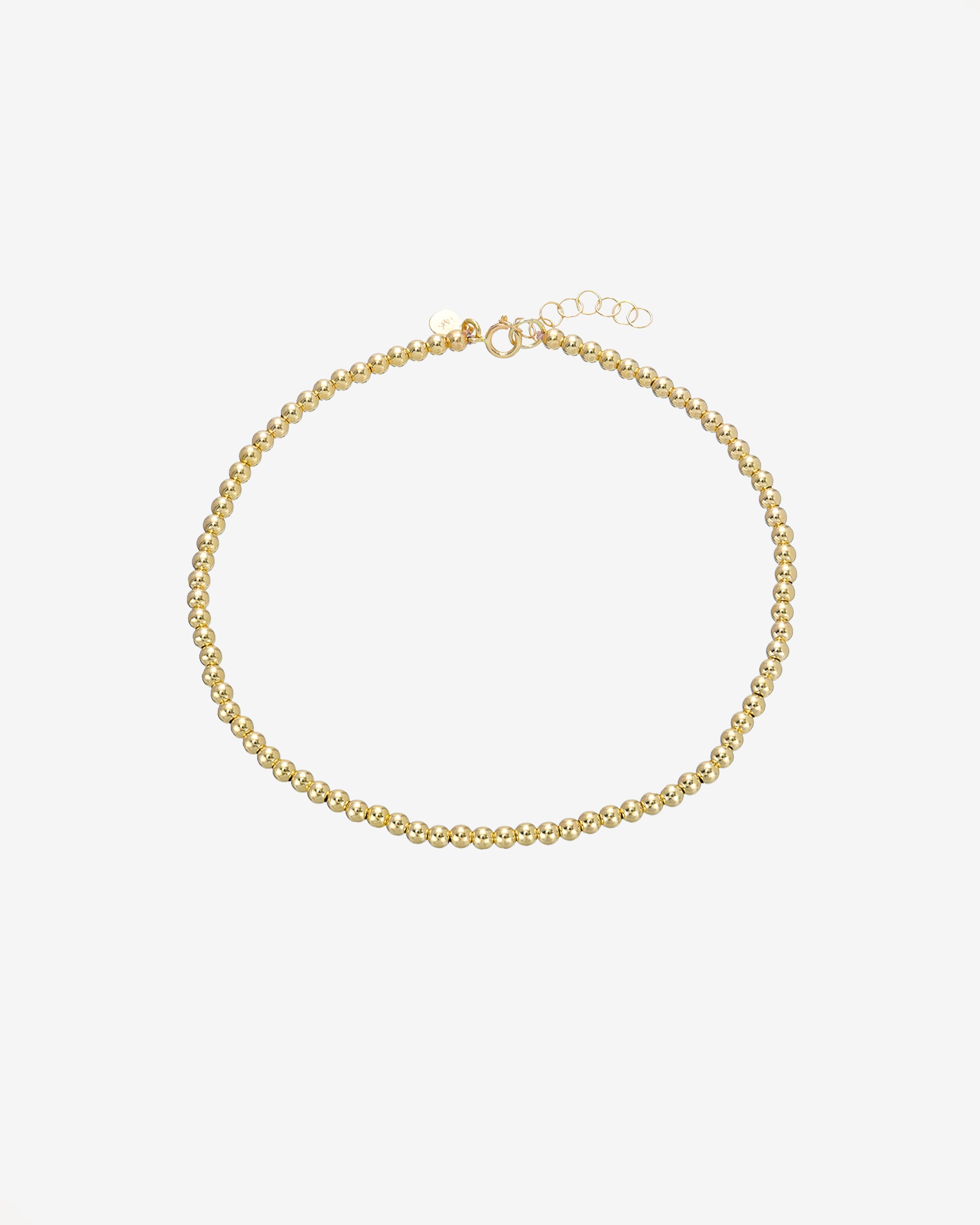 14k Gold Bead Anklet