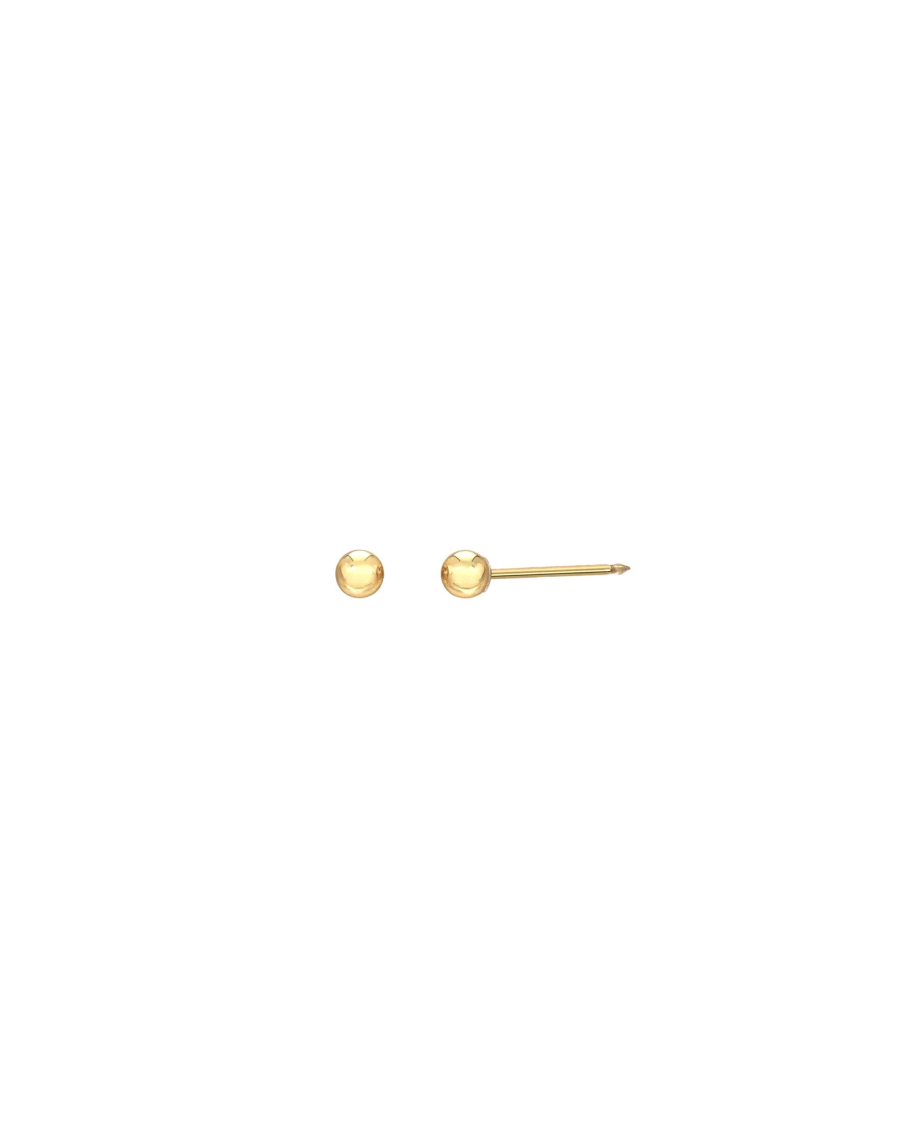 14k Gold Bead Stud Earrings