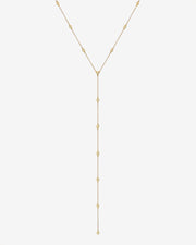 14k Gold Bezel Diamond By The Yard Lariat Necklace