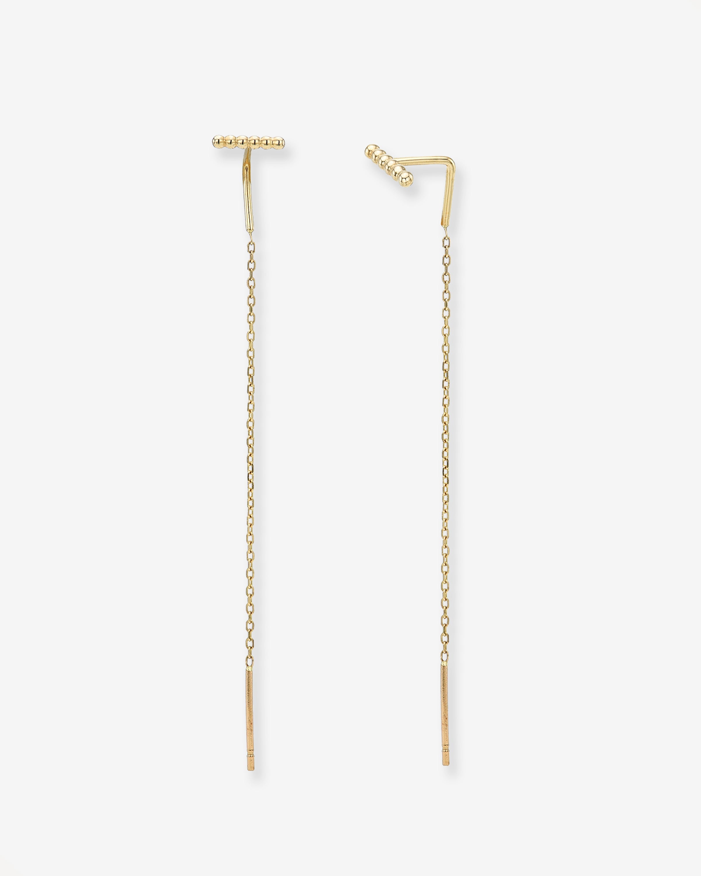 14k Gold Cable Link Threader Earrings