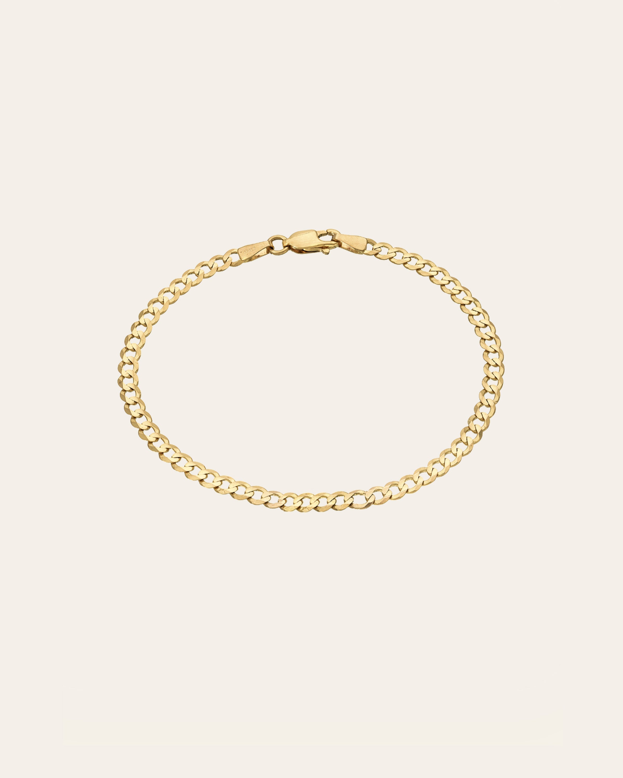 14k Gold Cuban Link Anklet