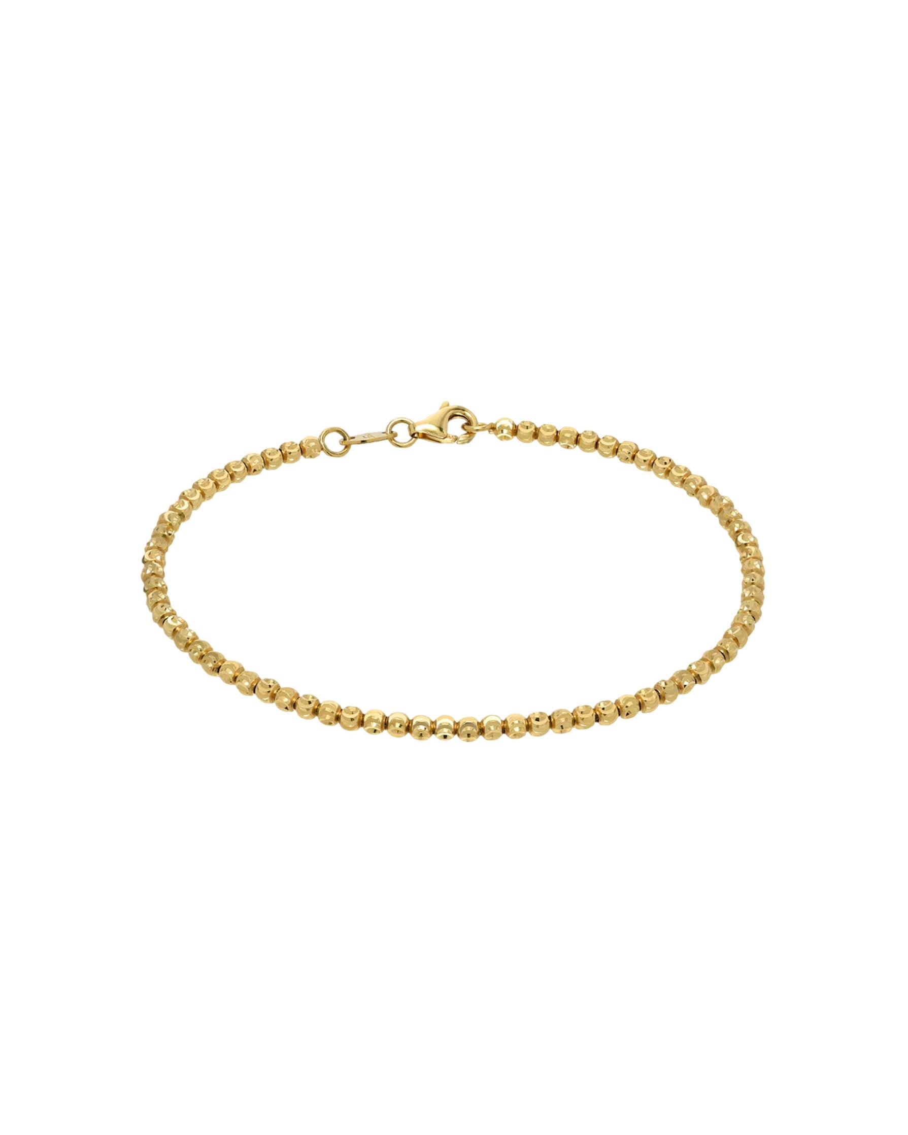 14k Gold Diamond Cut Bead Bracelet