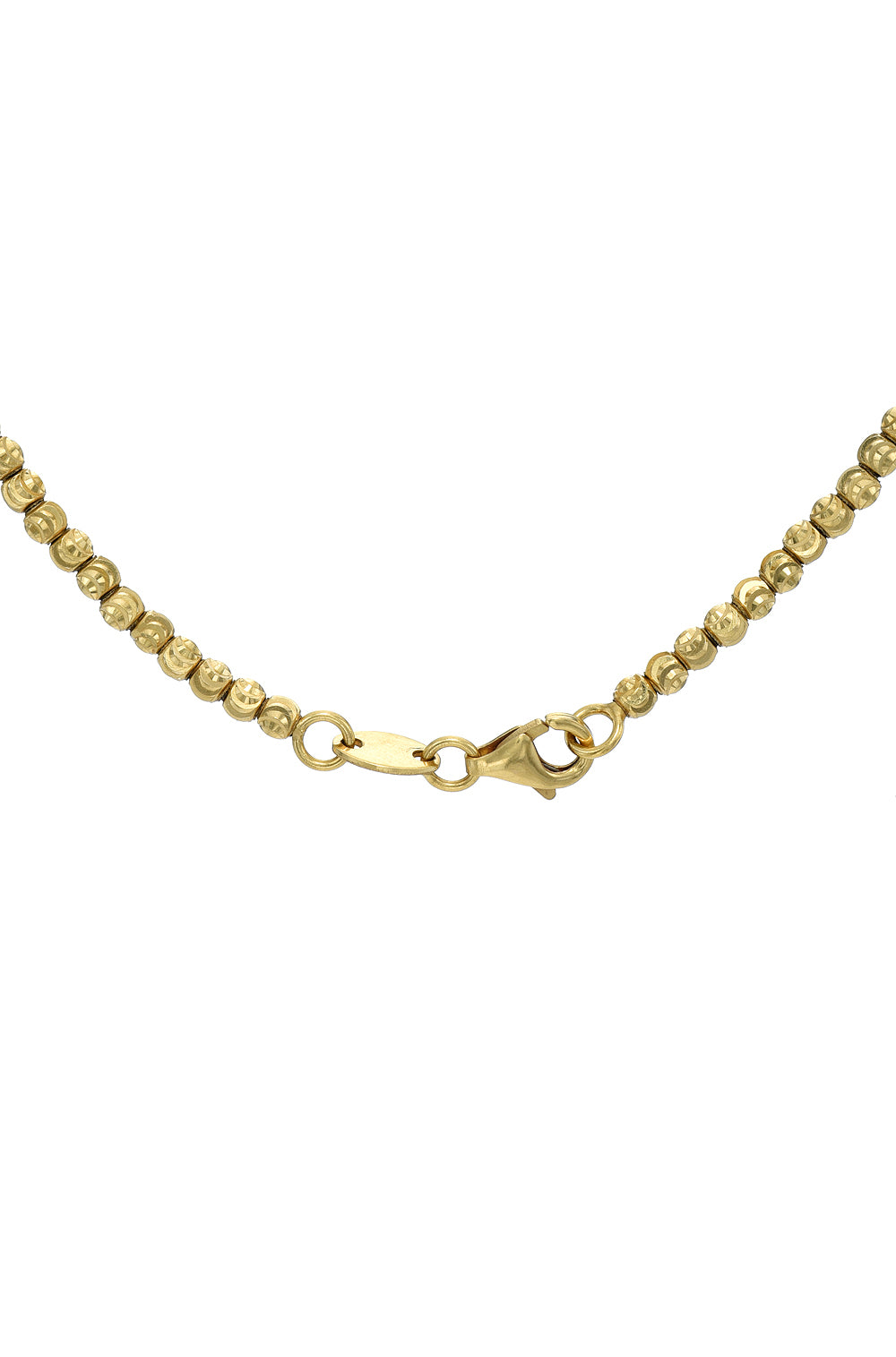 14k Gold Diamond Cut Bead Necklace