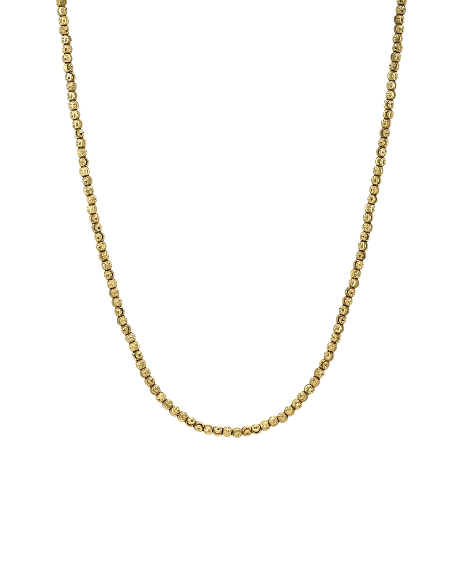 14k Gold Diamond Cut Bead Necklace