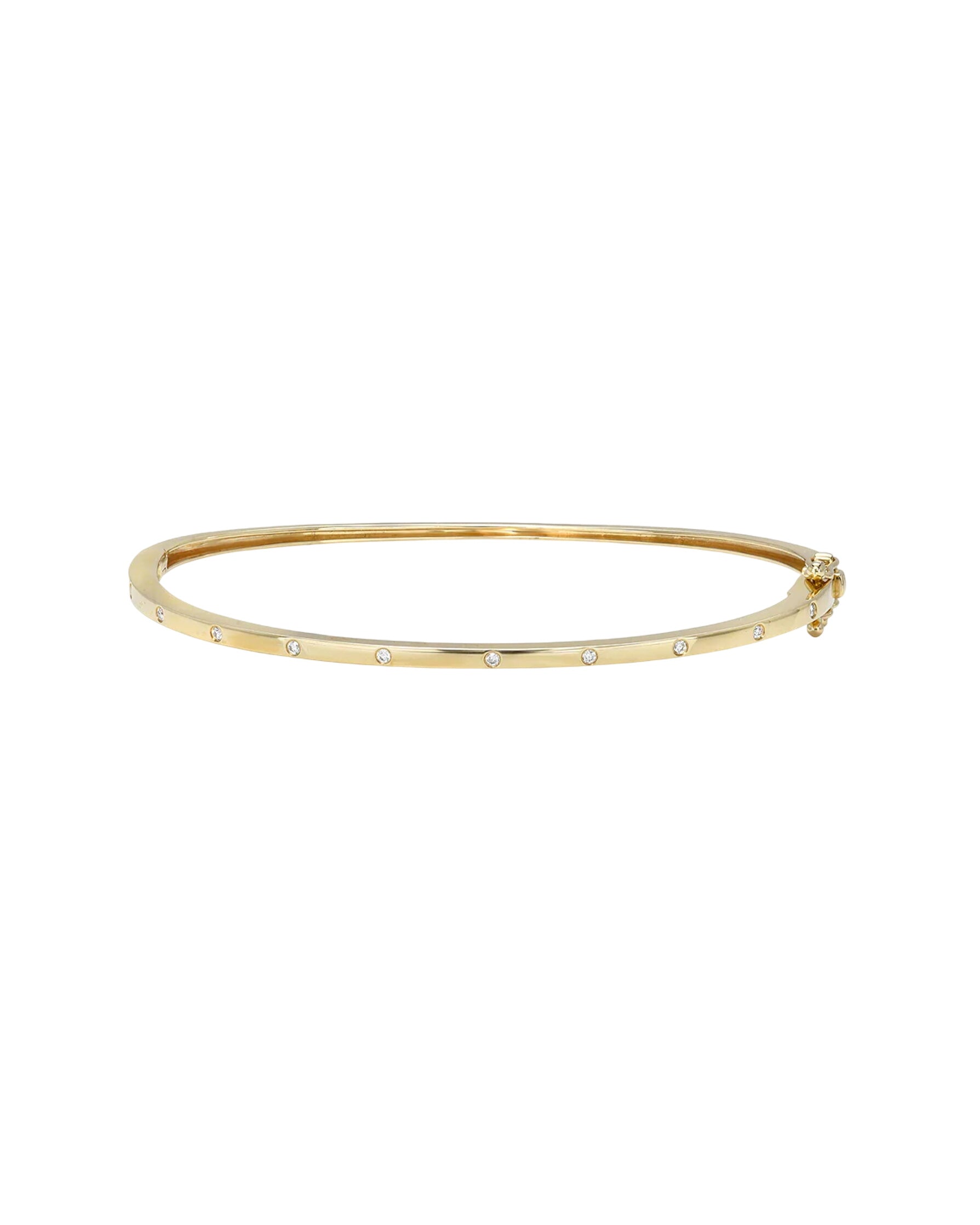 14k Gold Diamond Dot Bangle