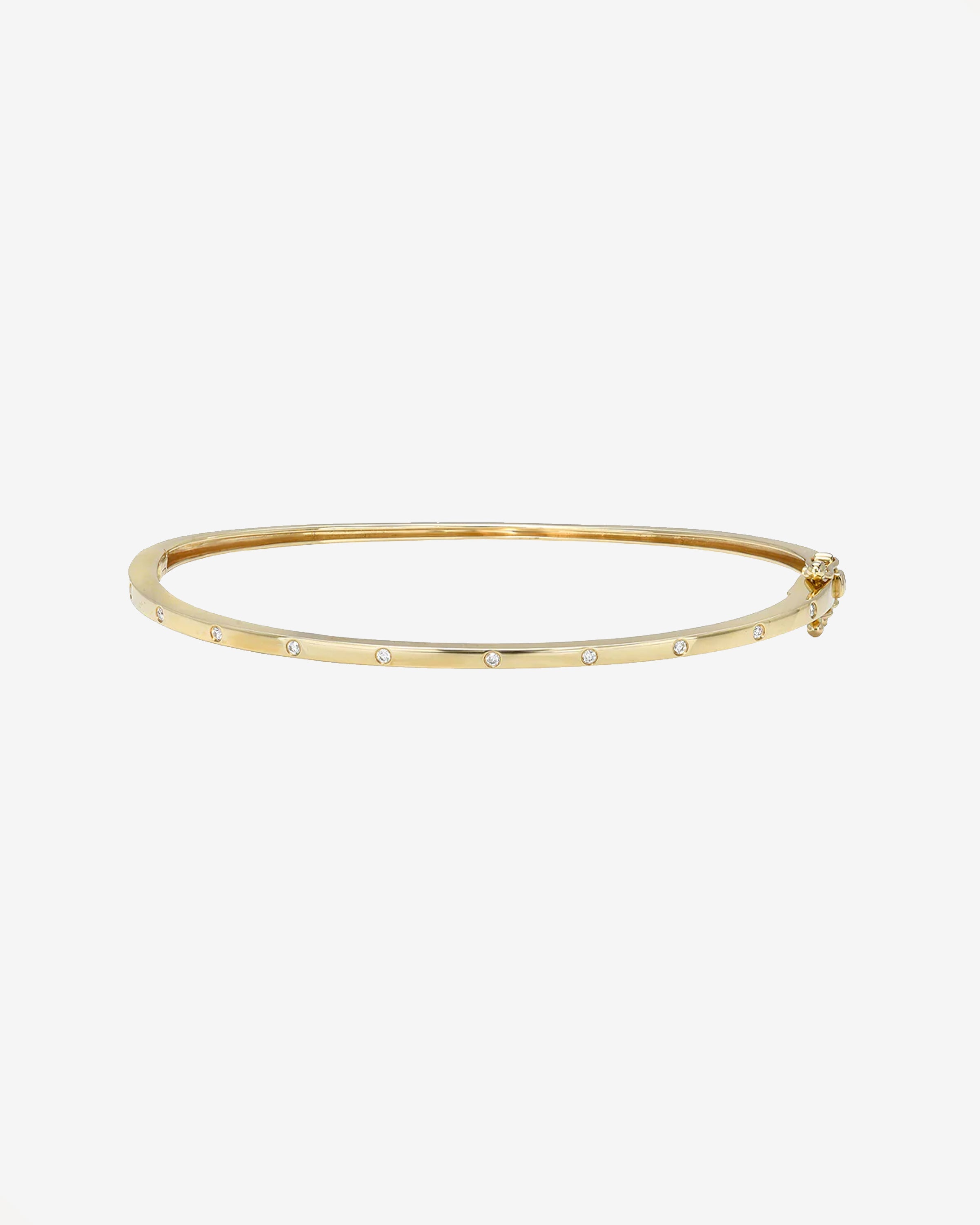14k Gold Diamond Dot Bangle