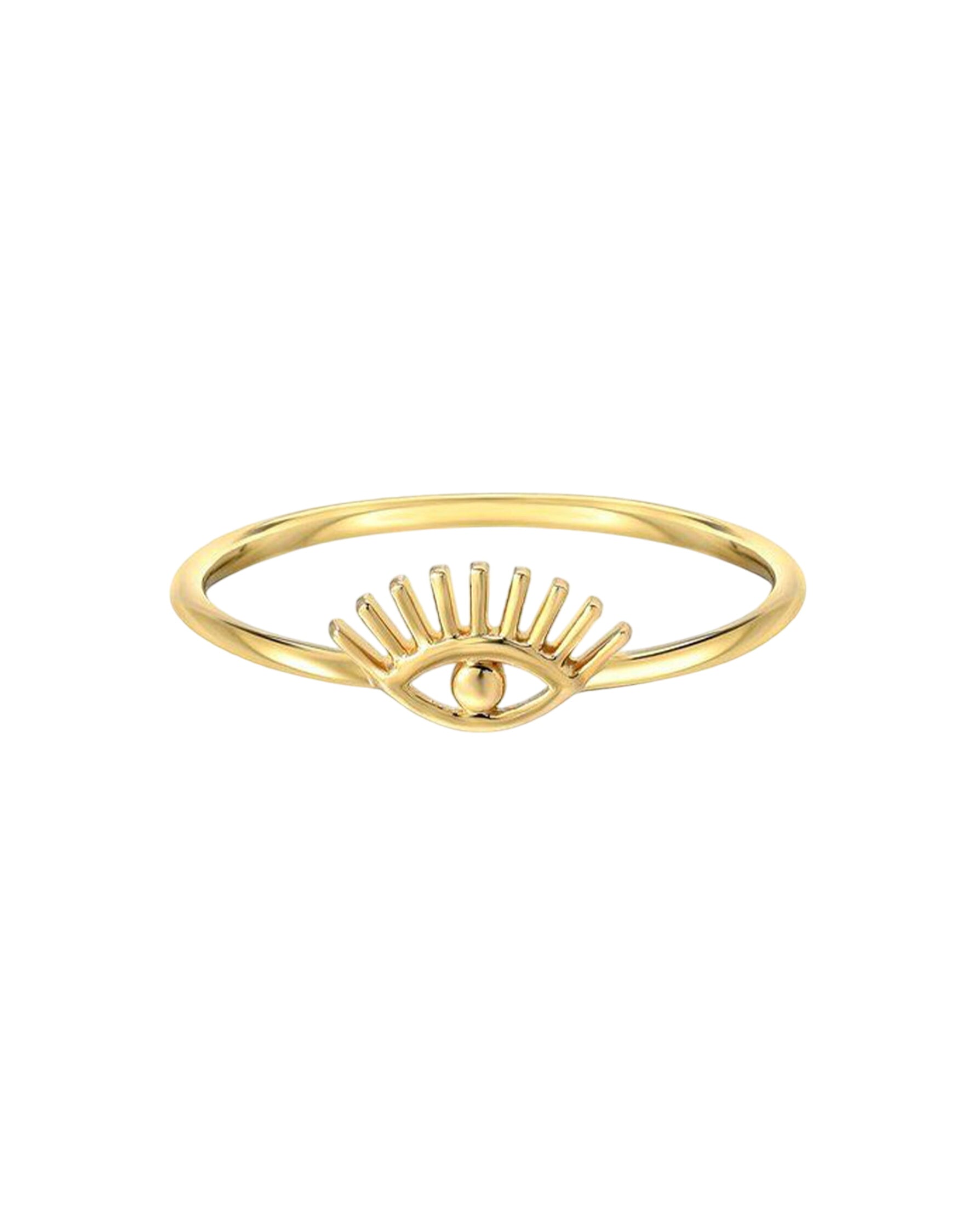 14k Gold Evil Eye Lash Ring