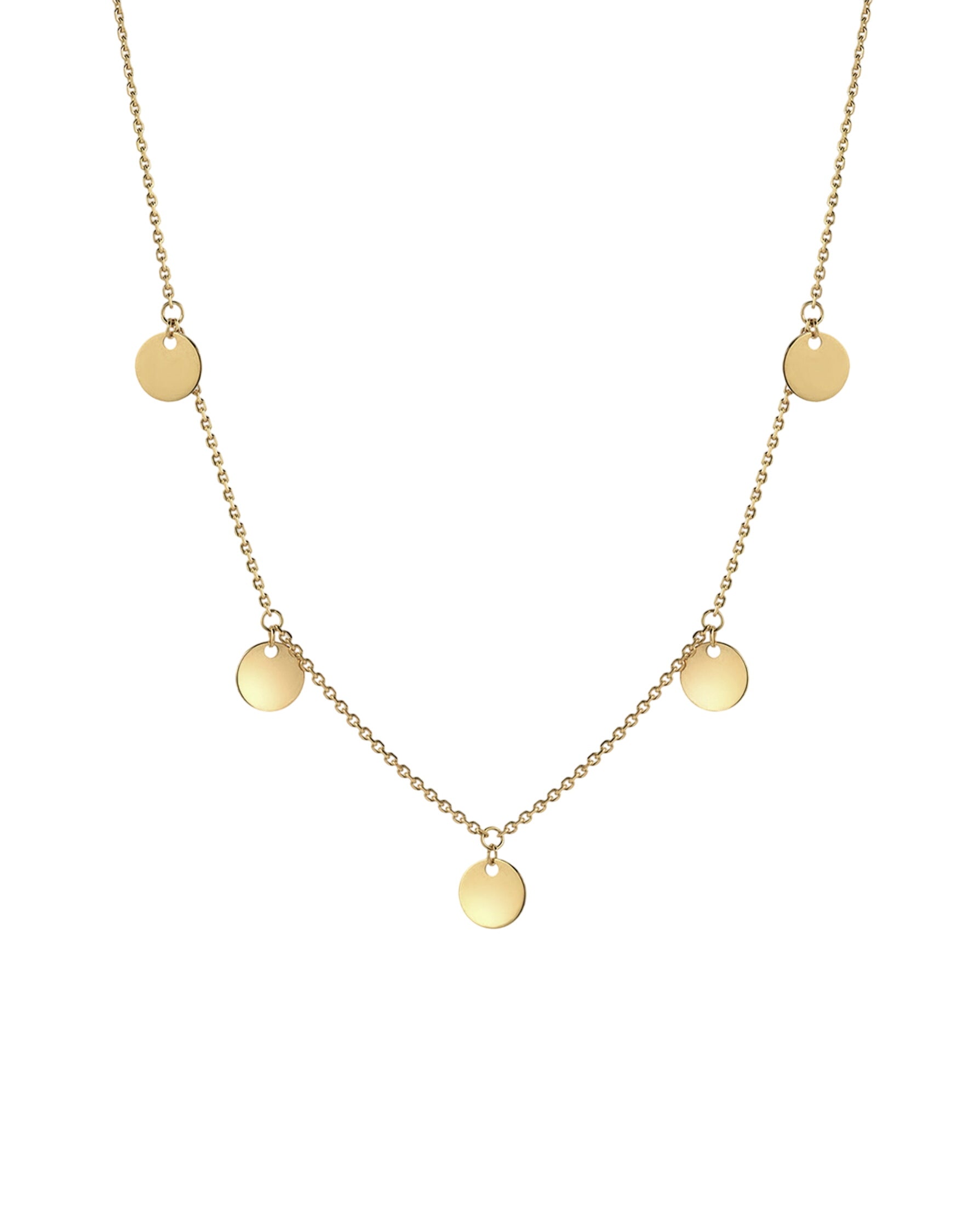 14k Gold Fringe Discs Necklace