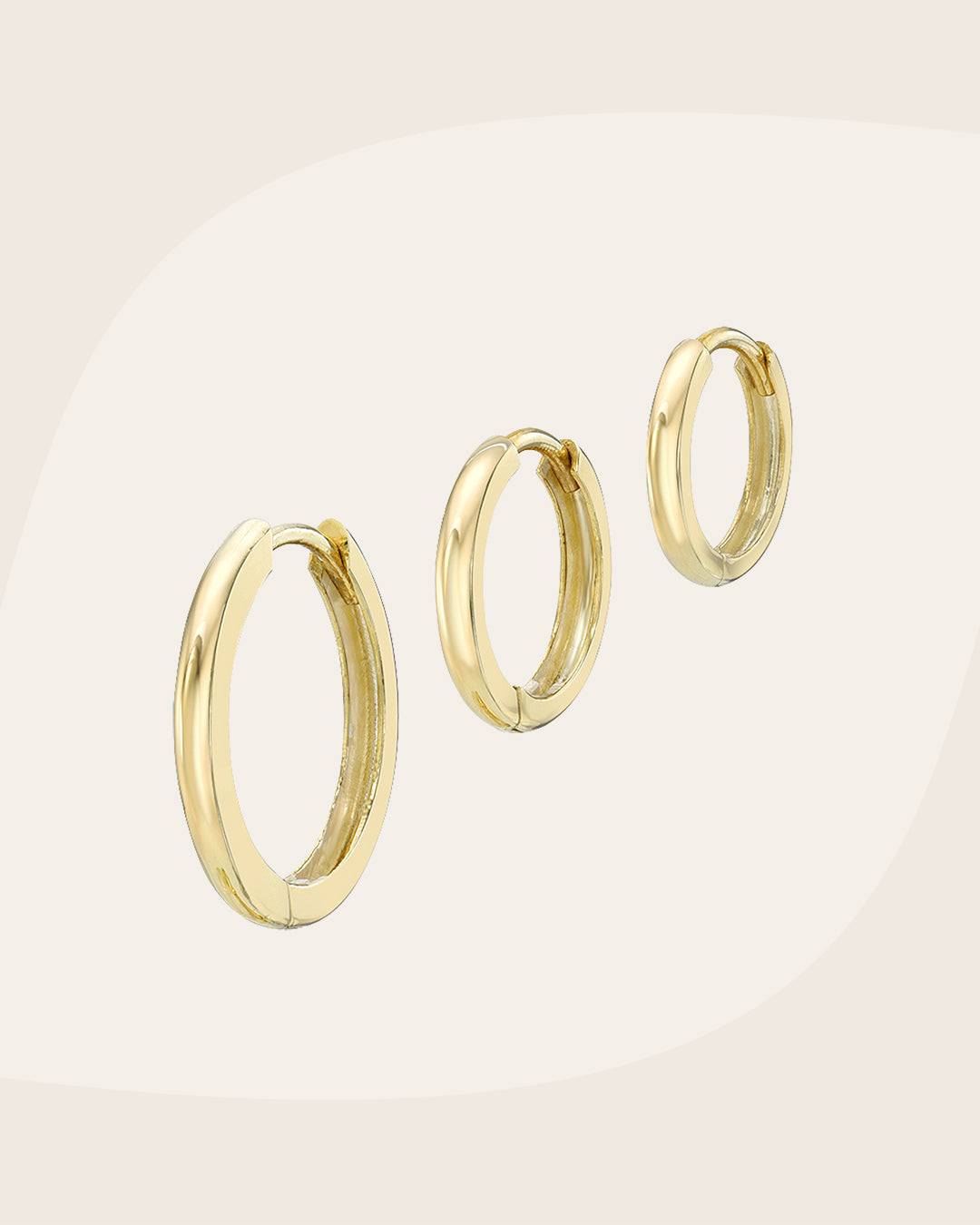 14k Gold Huggie Trio Set