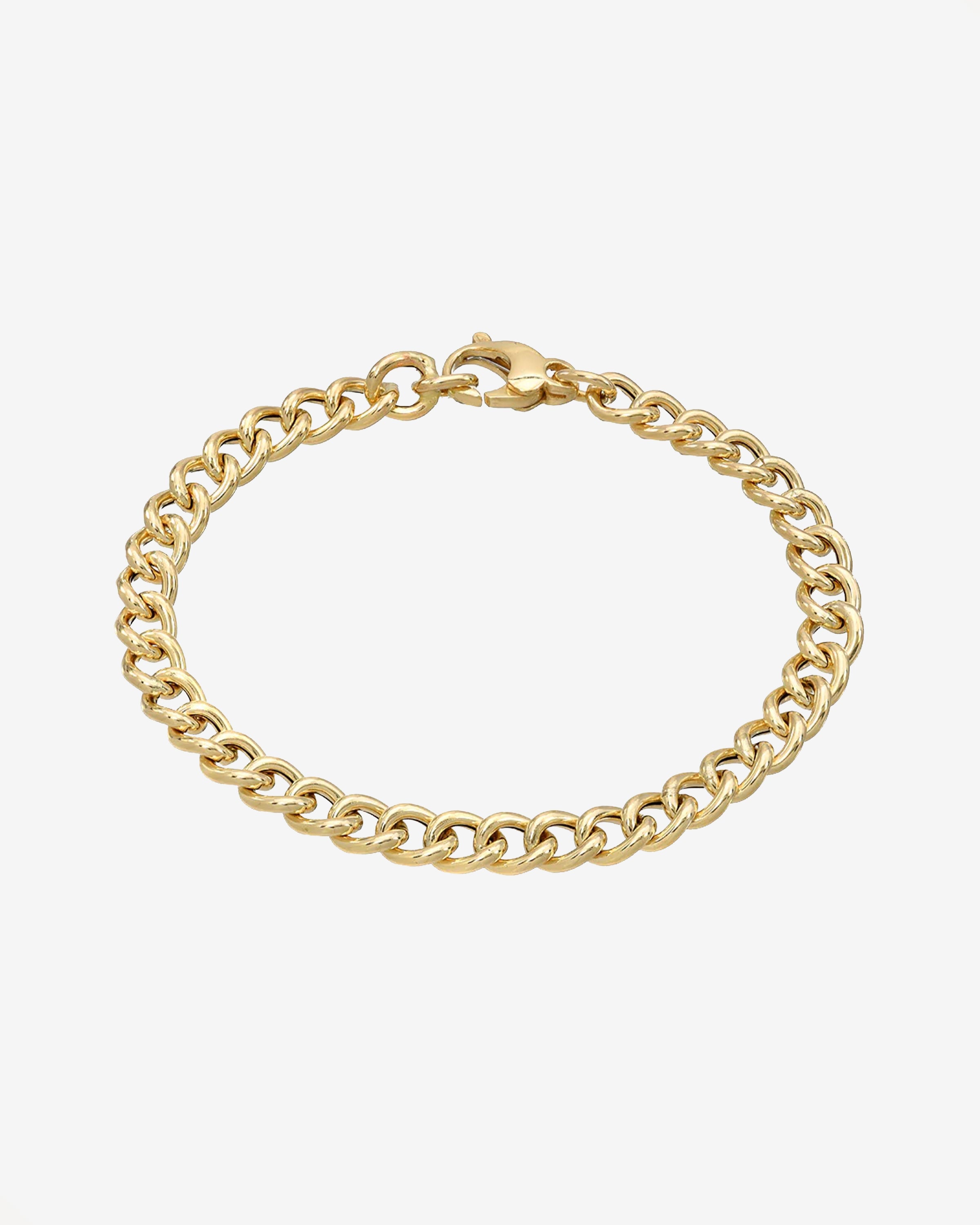 14k Gold Large Curb Link Chain Bracelet