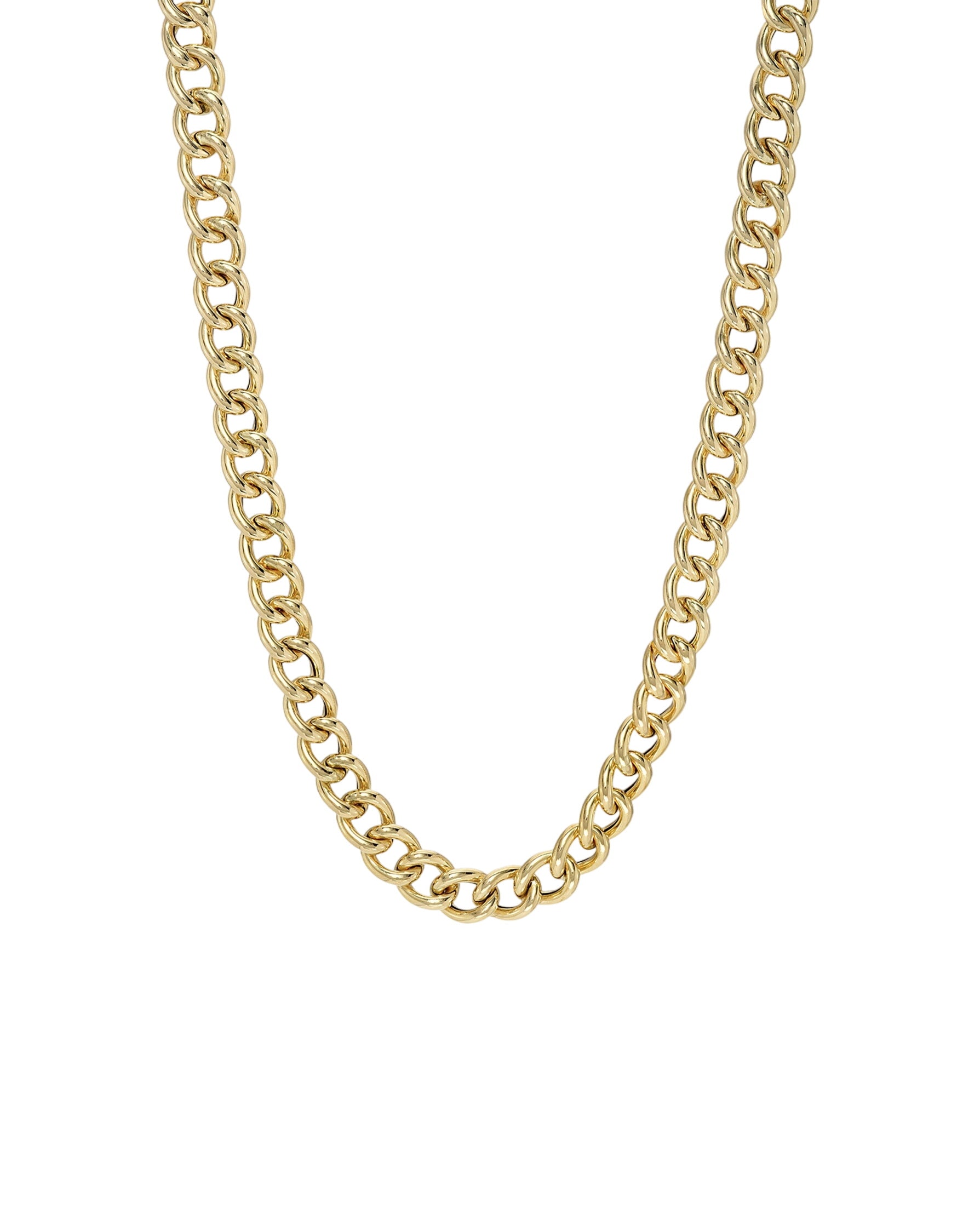 14k Gold Large Curb Link Chain Necklace