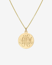 14k Gold Large Disc Pendant Necklace