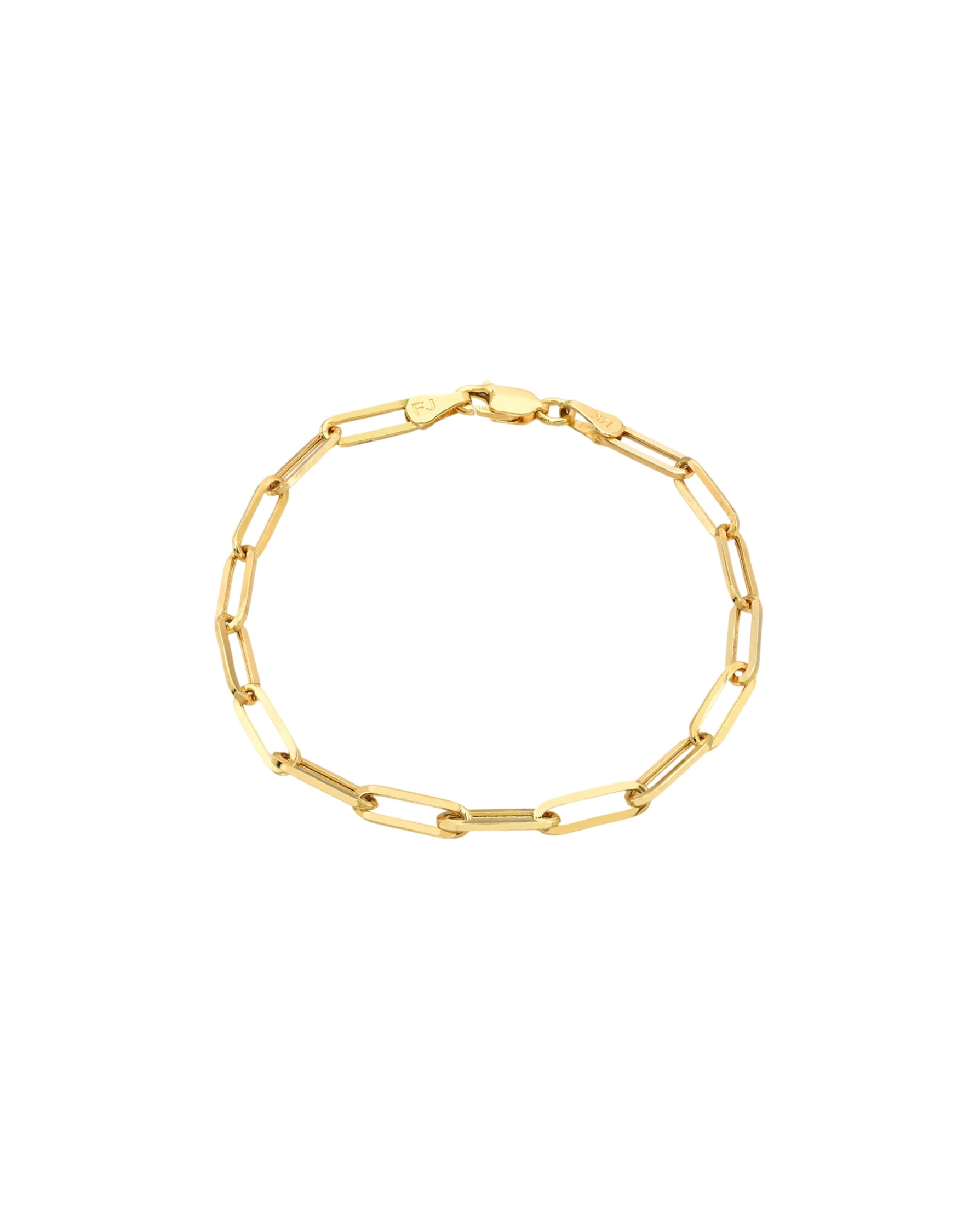 14k Gold Large Paper Clip Chain Bracelet