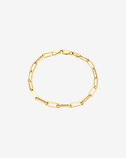 14k Gold Large Paper Clip Chain Bracelet
