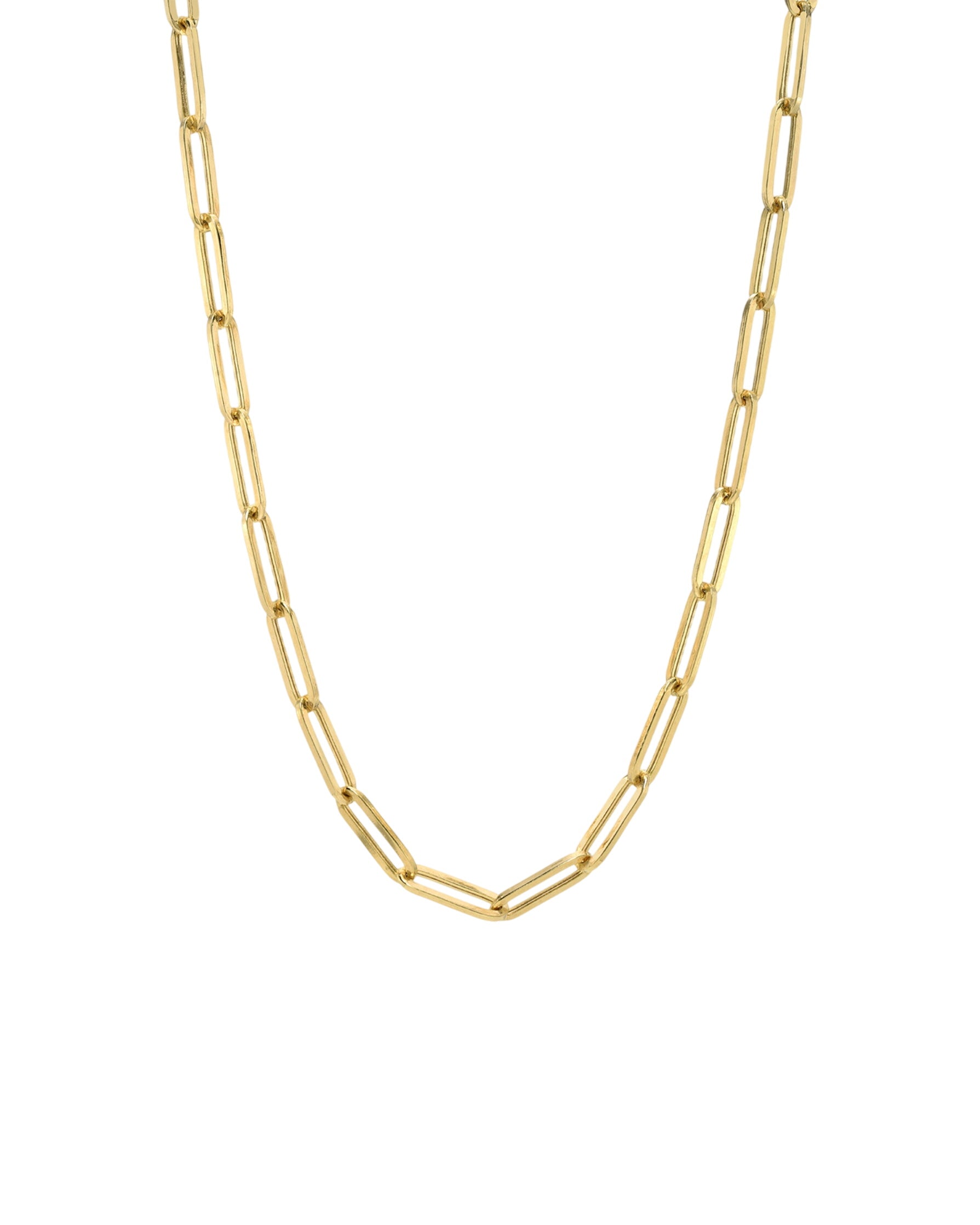 14k Gold Large Paper Clip Chain Necklace