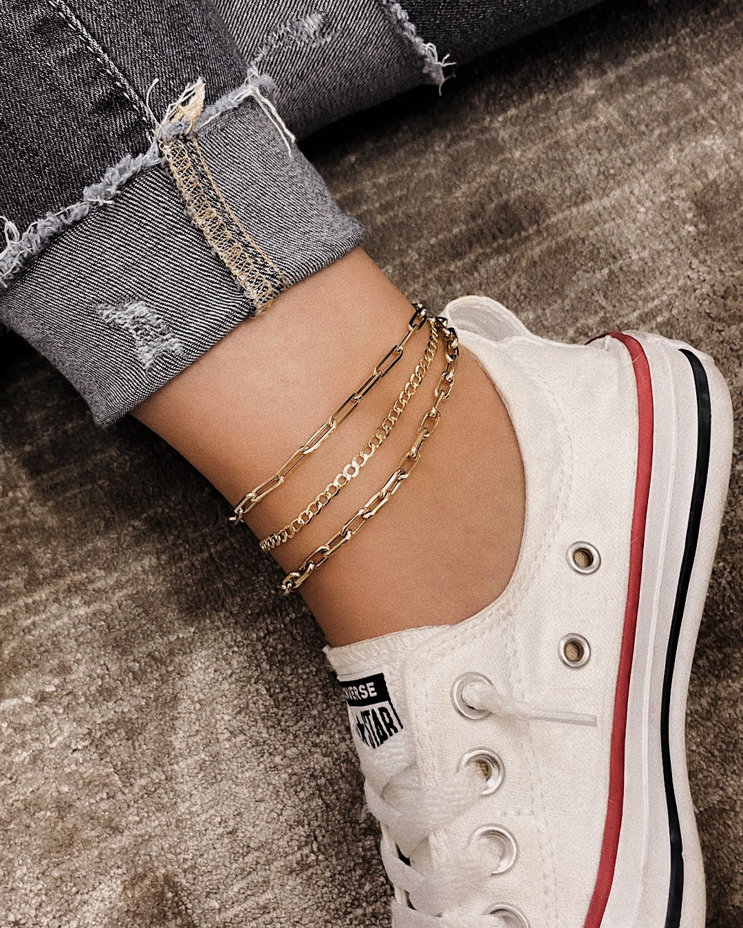 14k Gold Large Paper Clip Chain Anklet