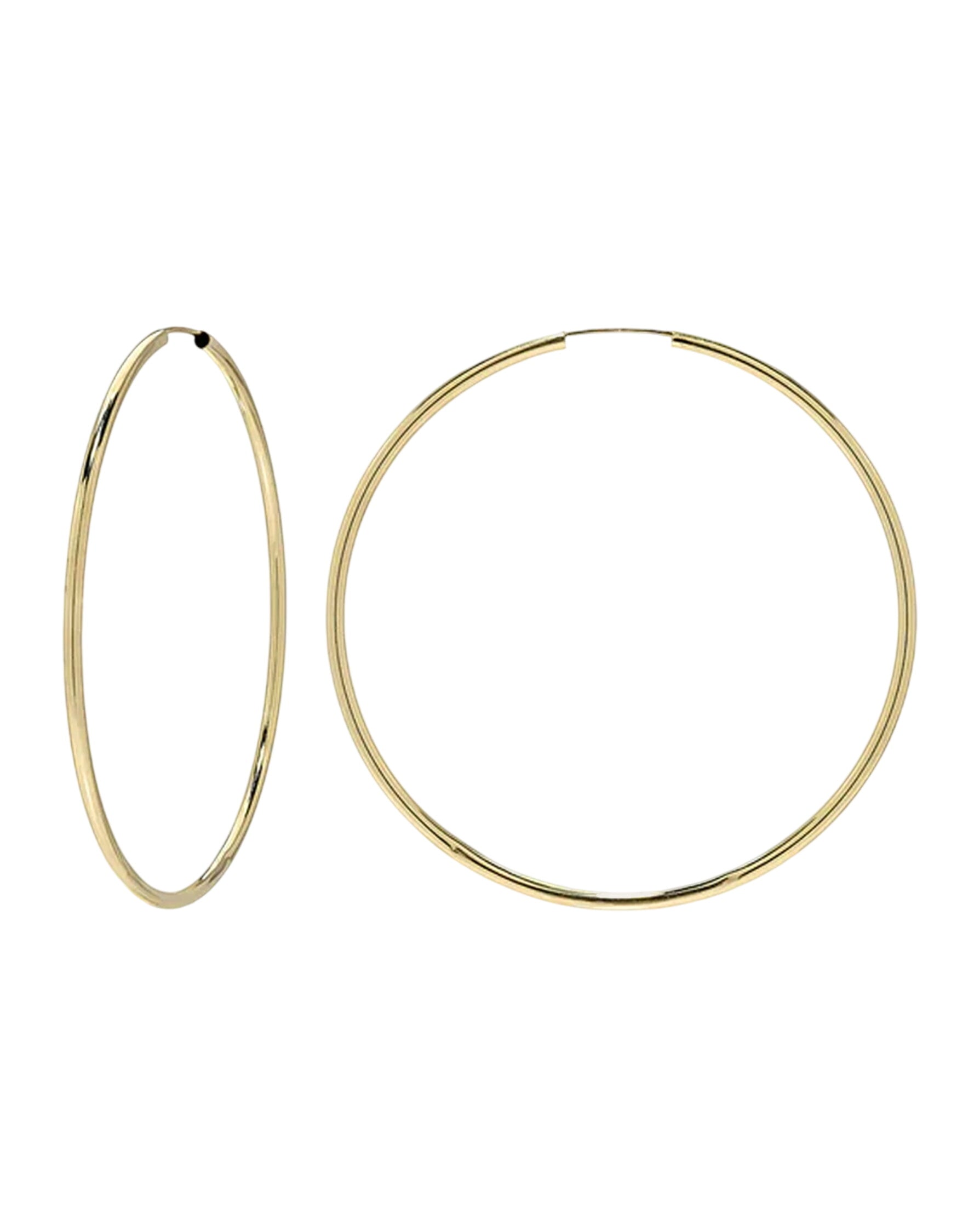 14k Gold Large Thread Hoop Earrings