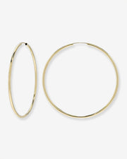 14k Gold Large Thread Hoop Earrings
