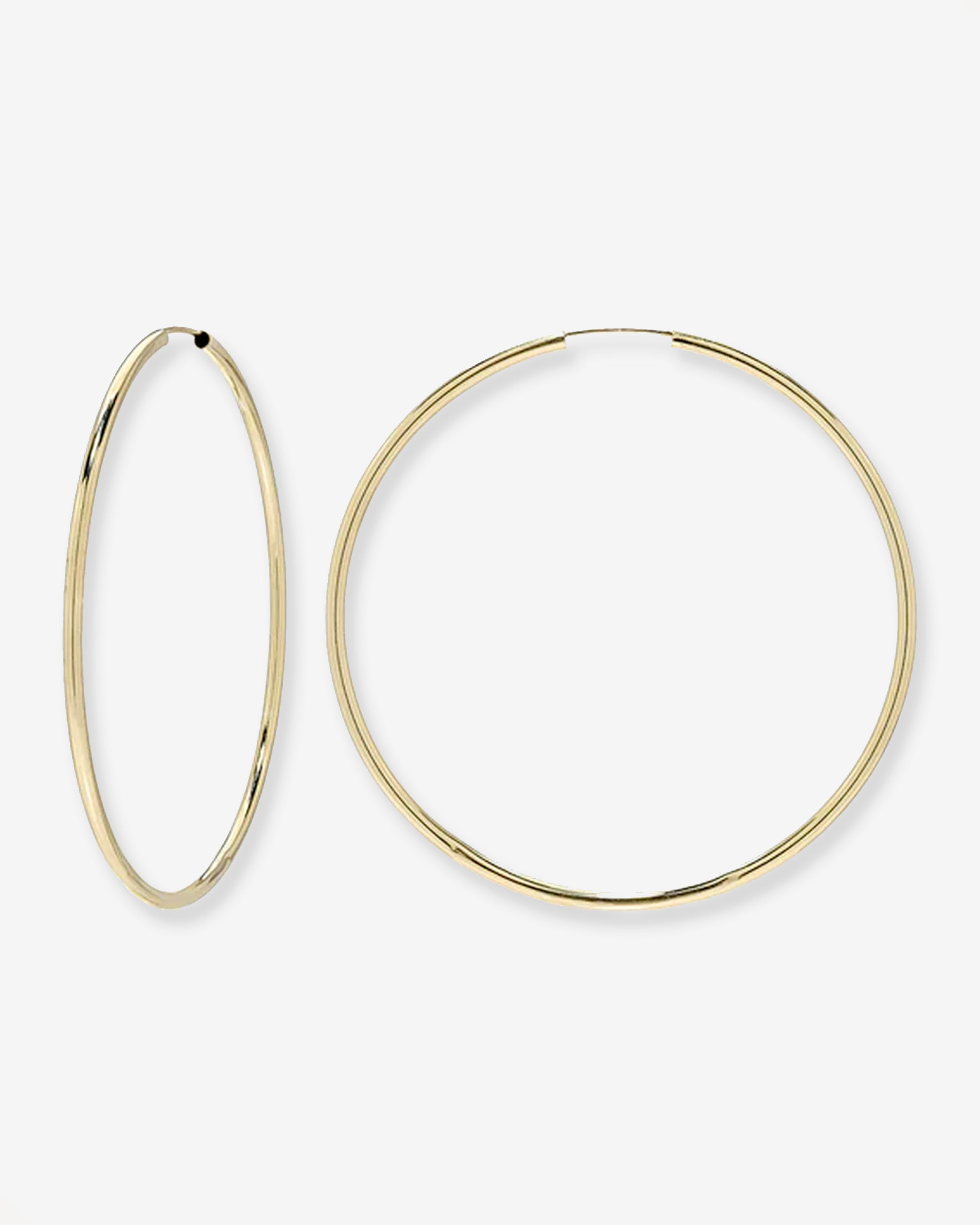 14k Gold Large Thread Hoop Earrings