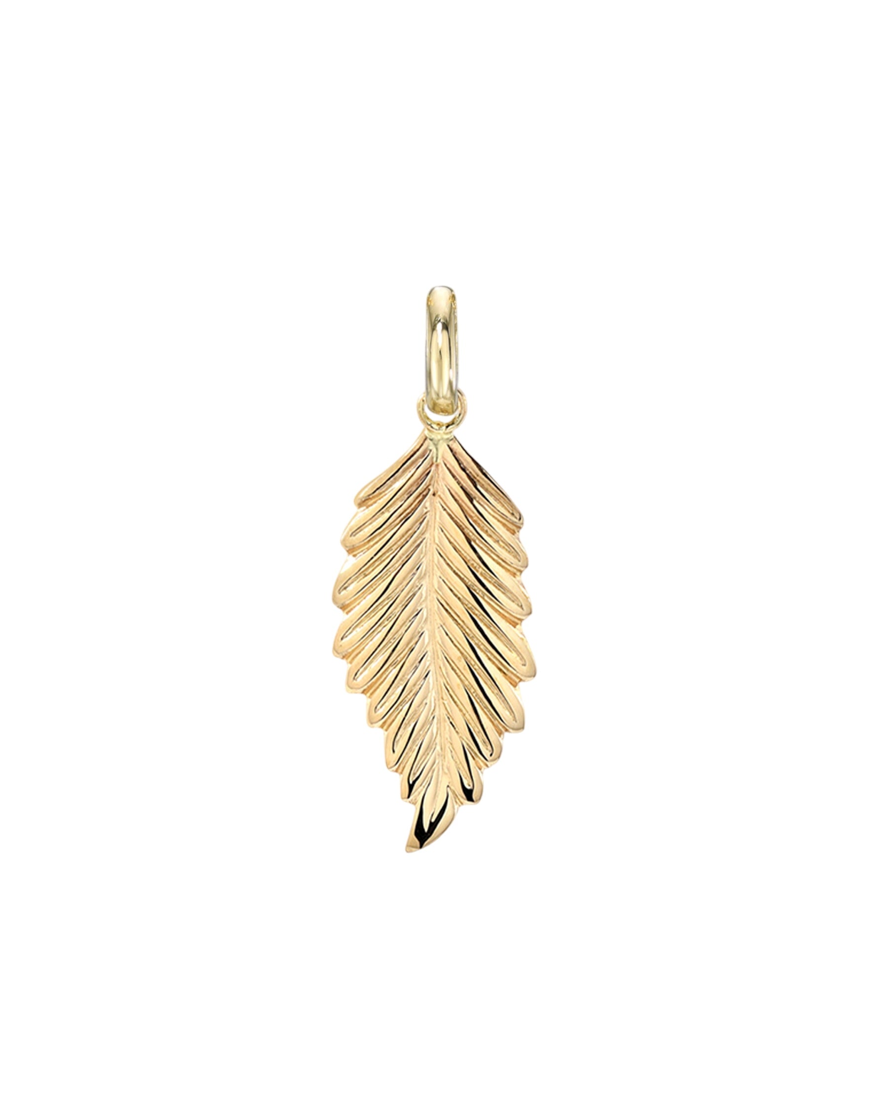 14k Gold Leaf Pendant