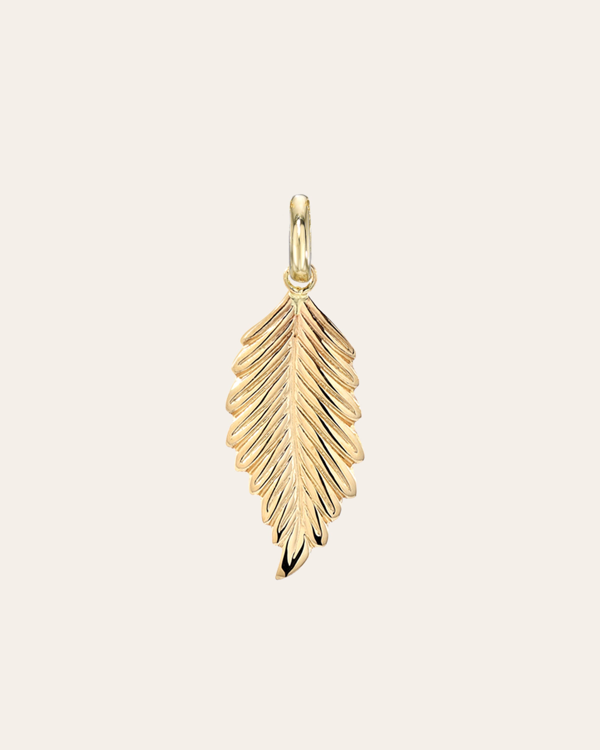 14k Gold Leaf Pendant