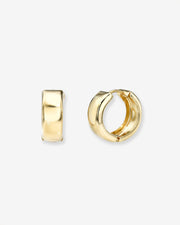14k Gold Medium Bubbled Flat Hoop Earrings