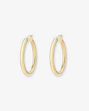 14k Gold Medium Thick Hoop Earrings