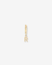 14k Gold Mini Huggie Earring With Initial