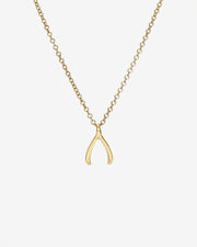 Kids 14k Gold Mini Wishbone Necklace