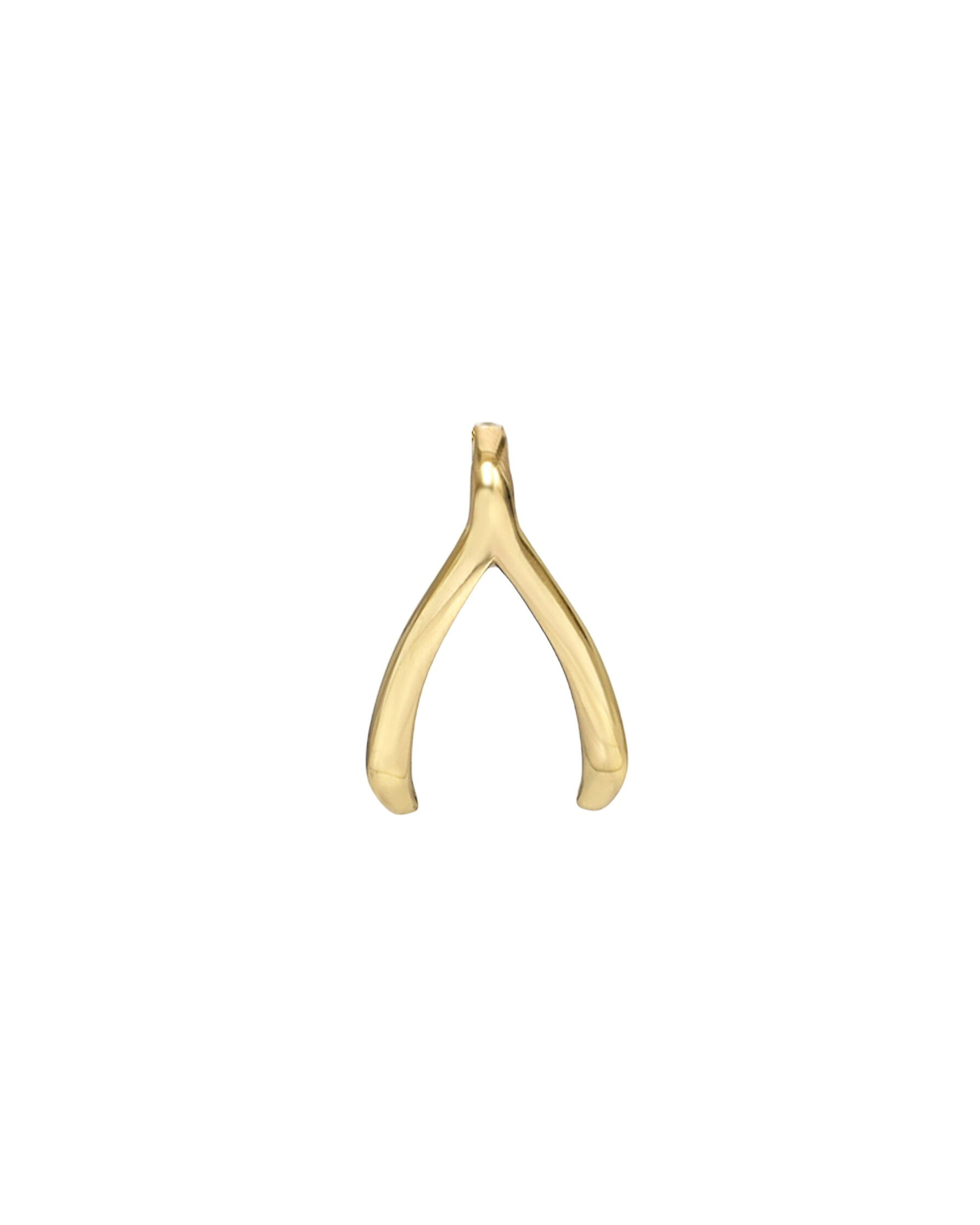 14k Gold Mini Wishbone Pendant