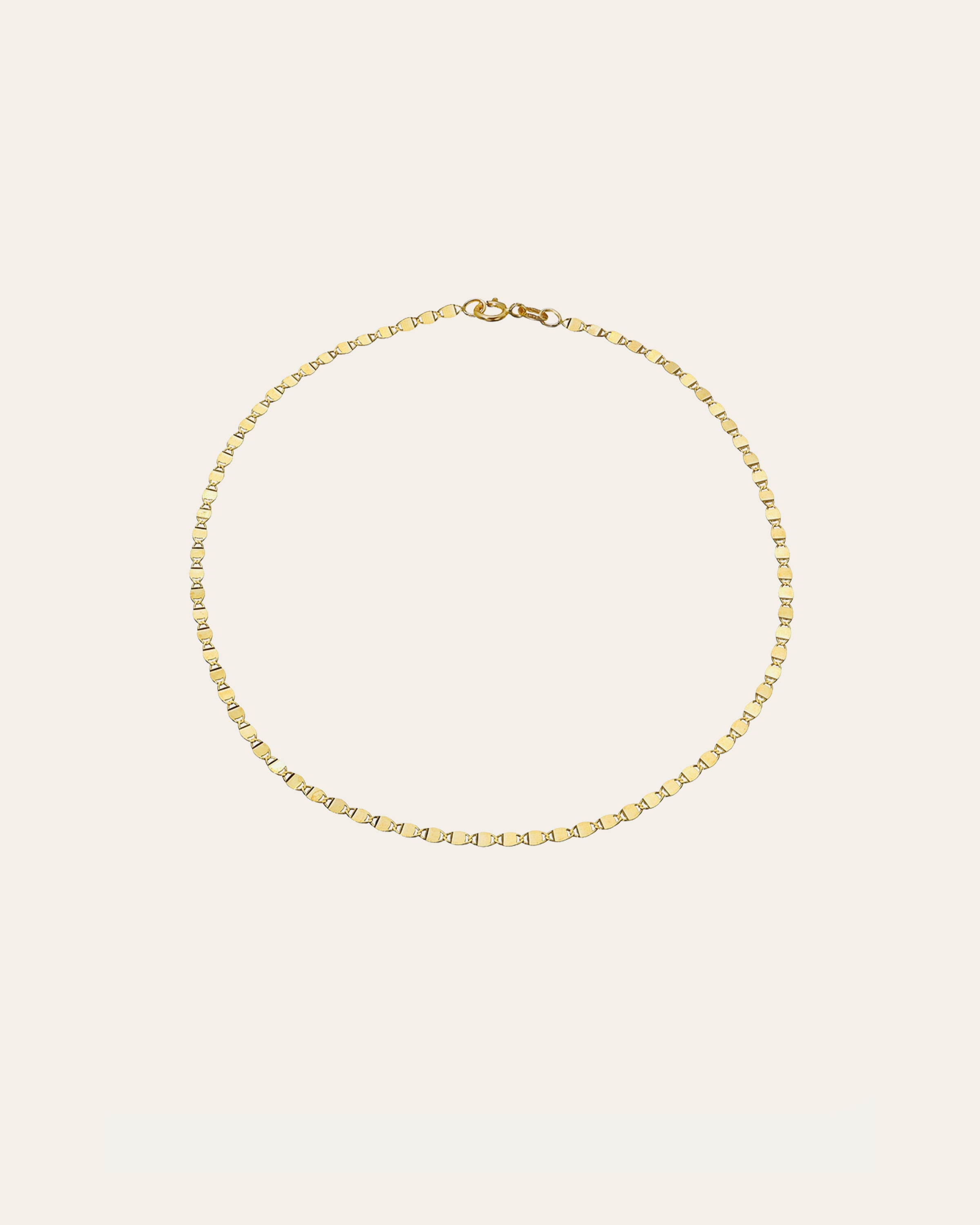 14k Gold Mirror Chain Anklet