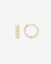 14k Gold Notched Huggies