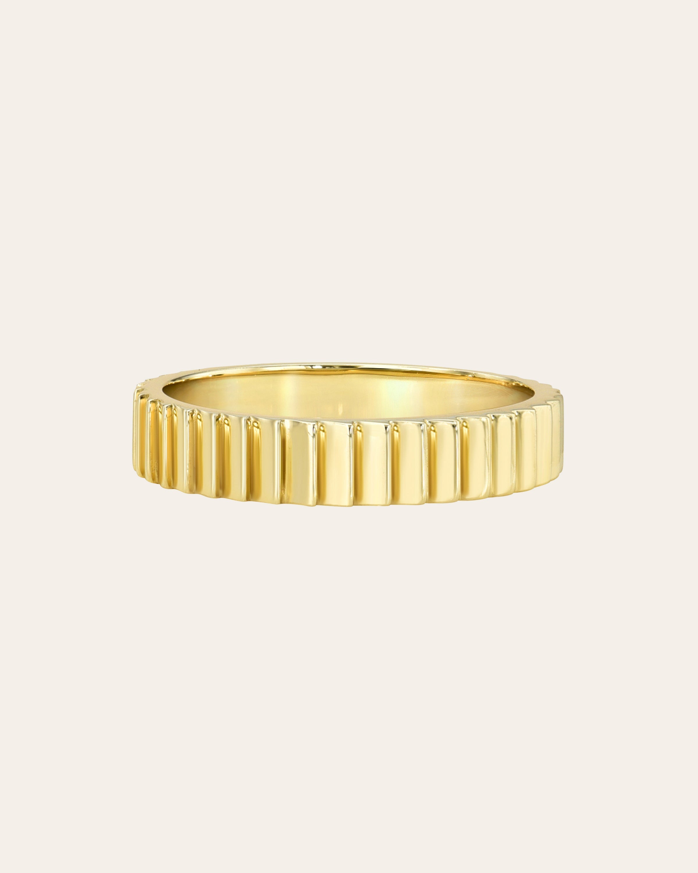 14k Gold Notched Ring