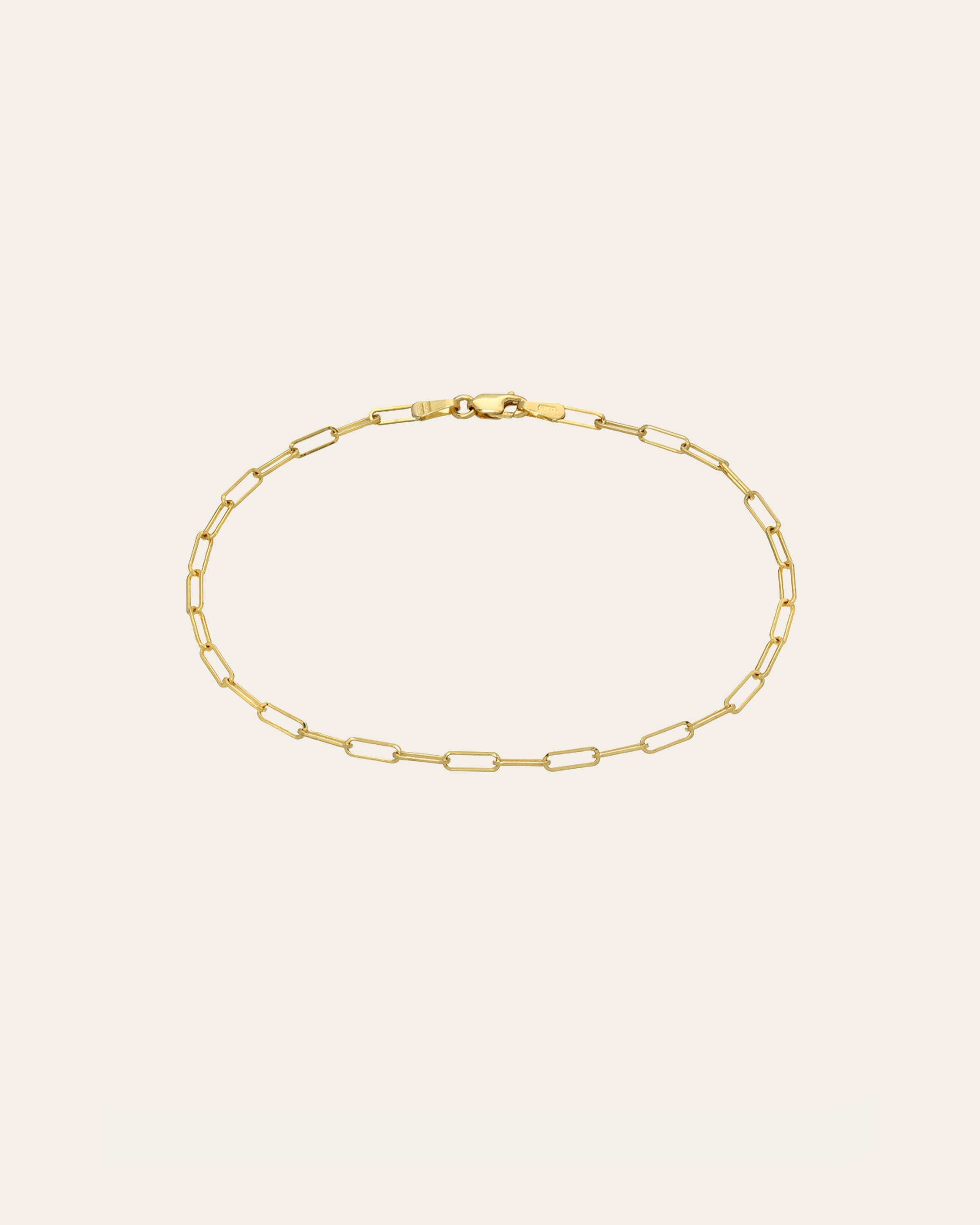 14k Gold Open Link Chain Anklet