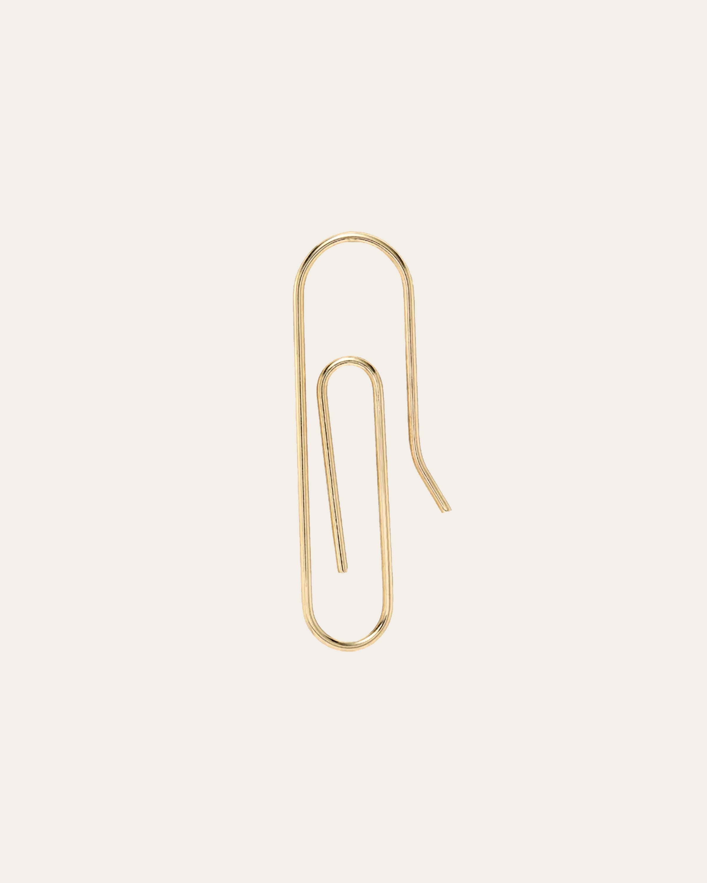 14k Gold Paper Clip Earring