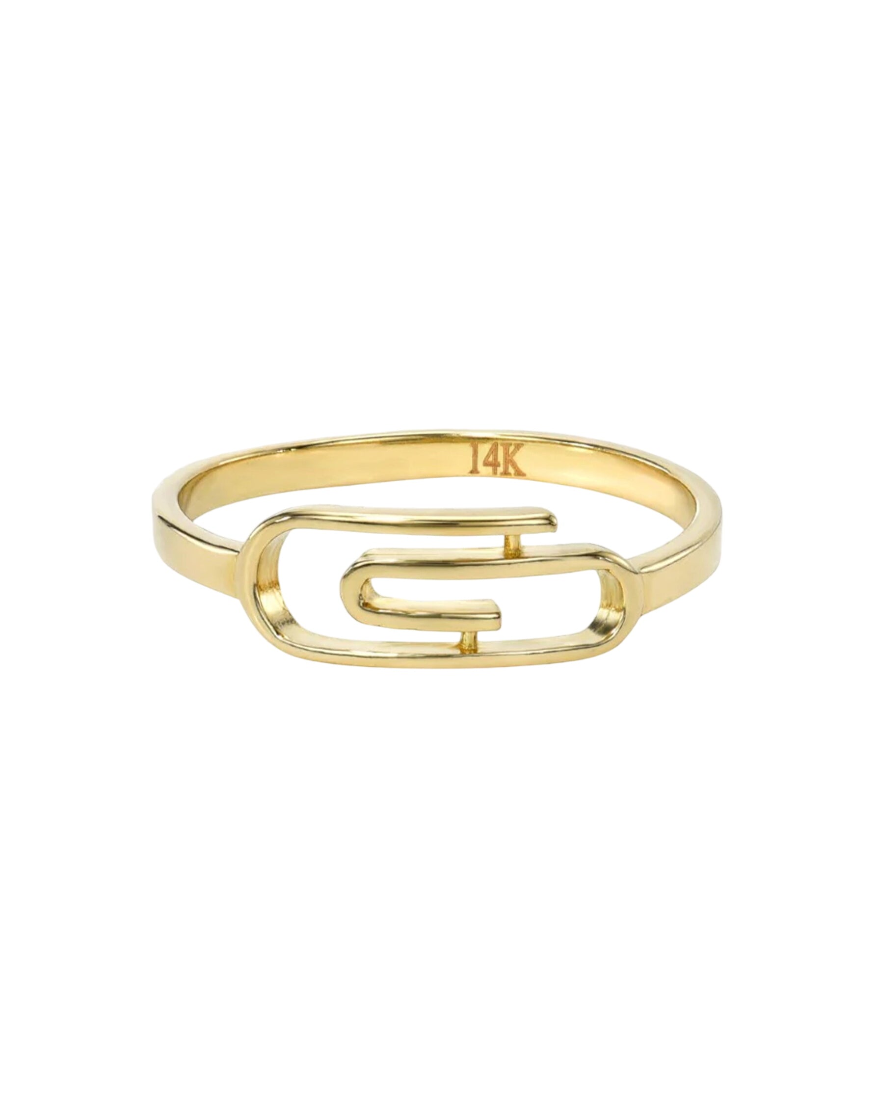 14k Gold Paper Clip Ring