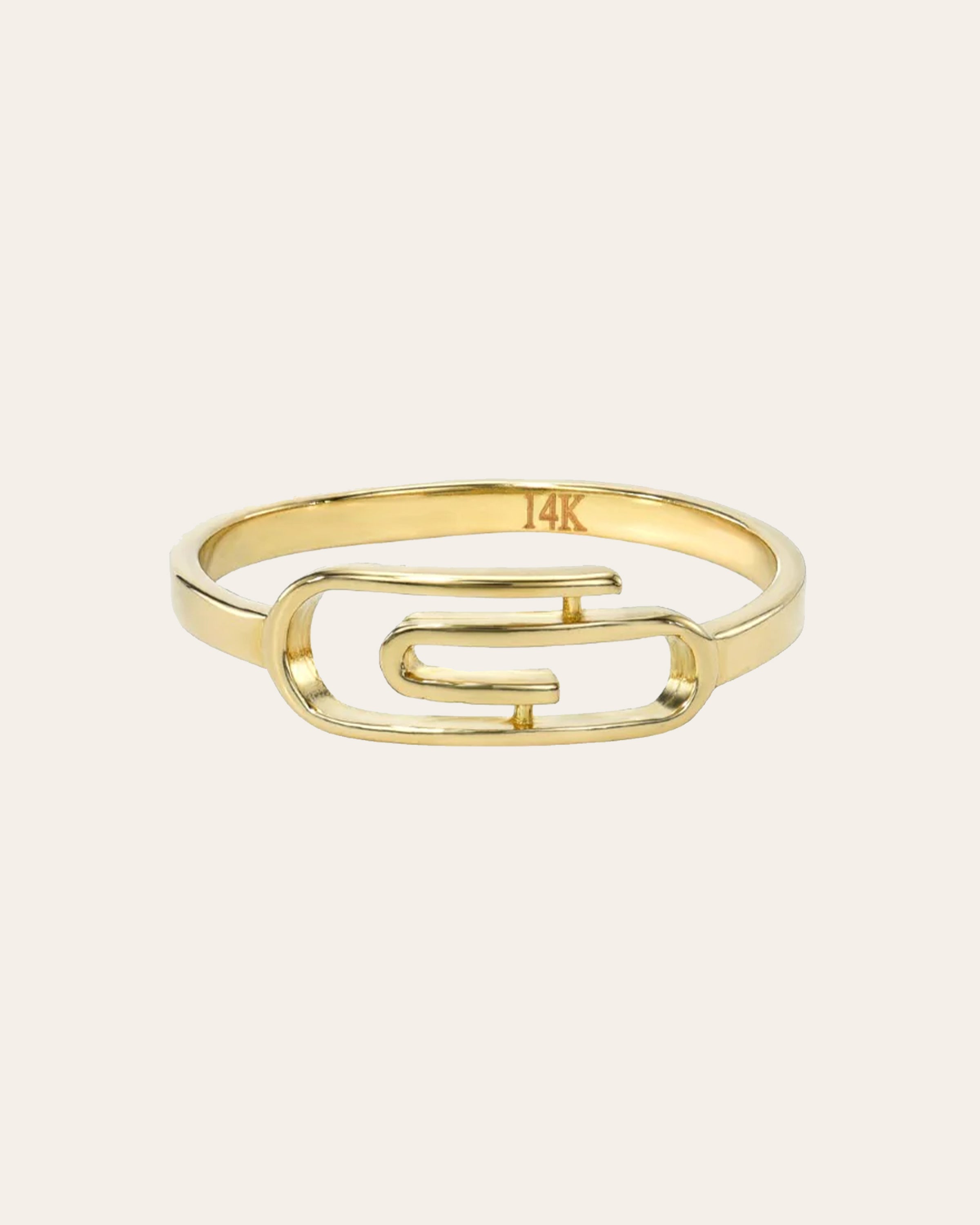 14k Gold Paper Clip Ring