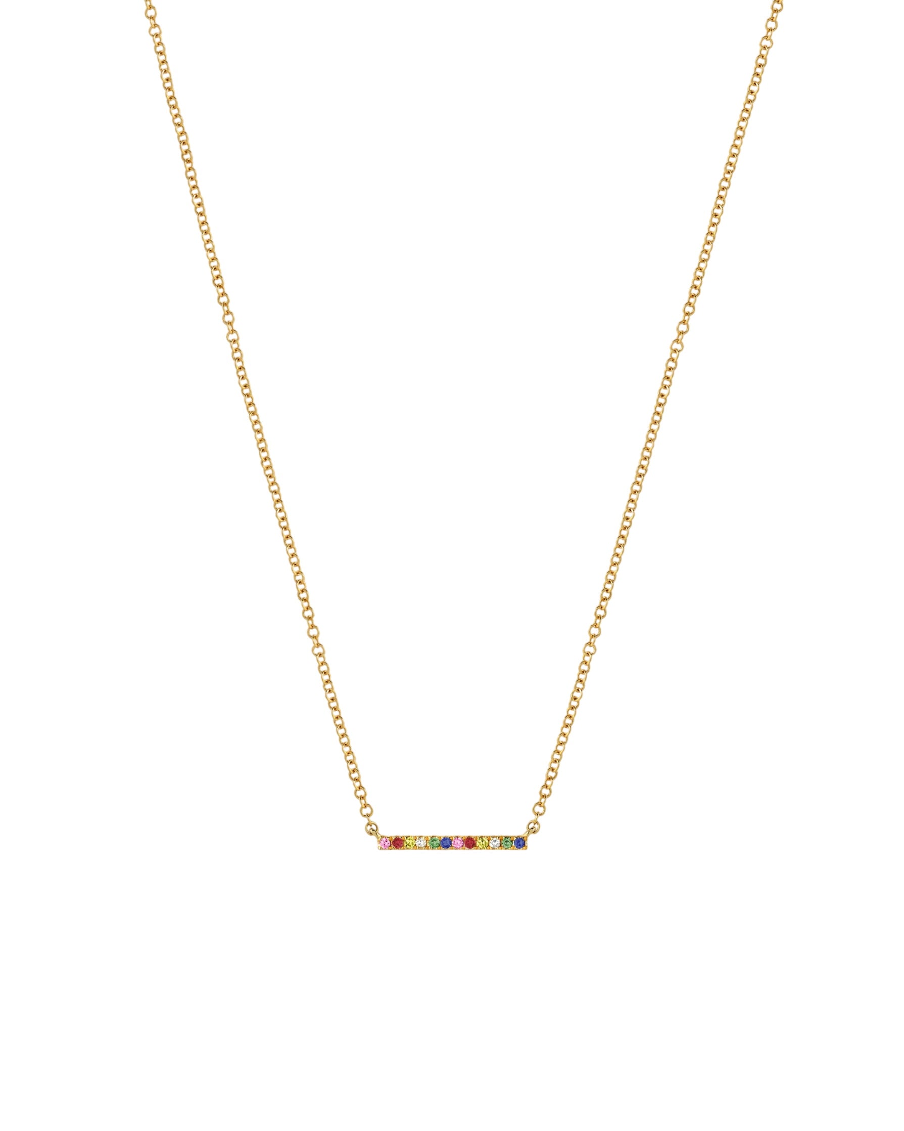 14k Gold Rainbow Bar Necklace