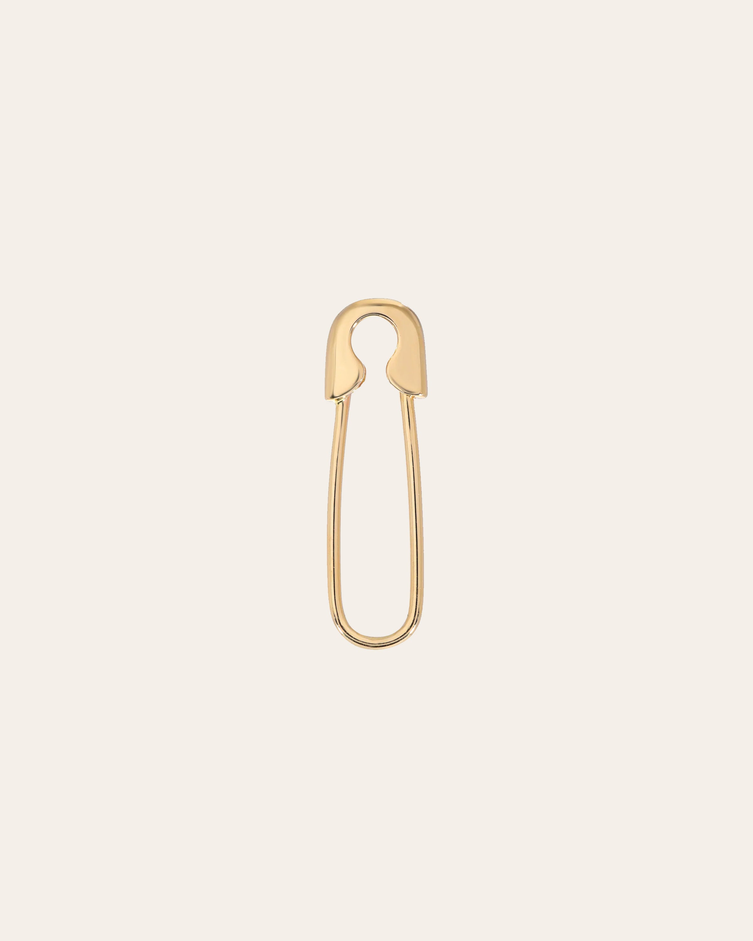 14k Gold Safety Pin Earring